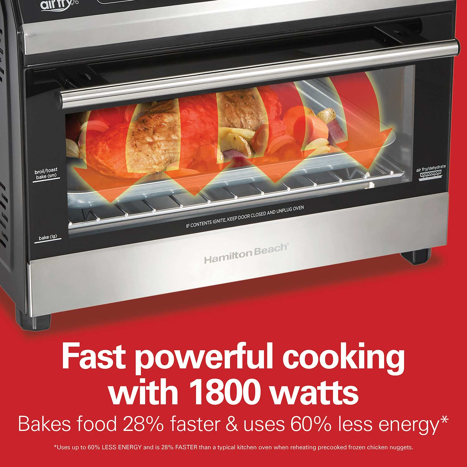 Hamilton Beach Digital Air Fryer Toaster Oven, 6 Slice Capacity