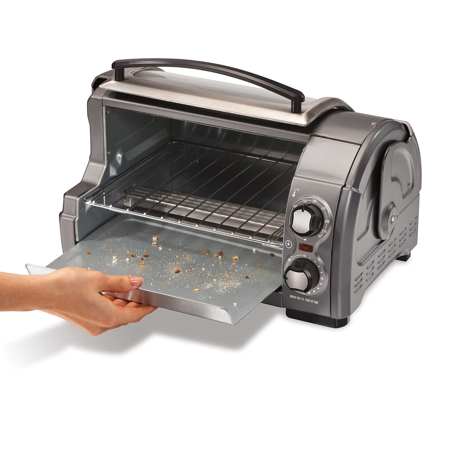 Hamilton Beach Easy Reach® Toaster Oven with RollTop Door (Gray) 31334D