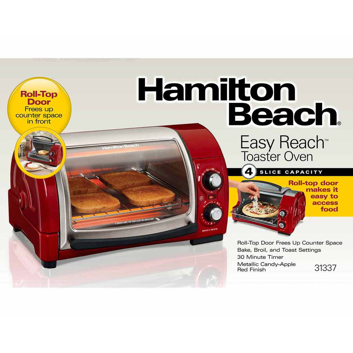Easy Reach 4-Slice Toaster Oven - 31337 - HamiltonBeach.com