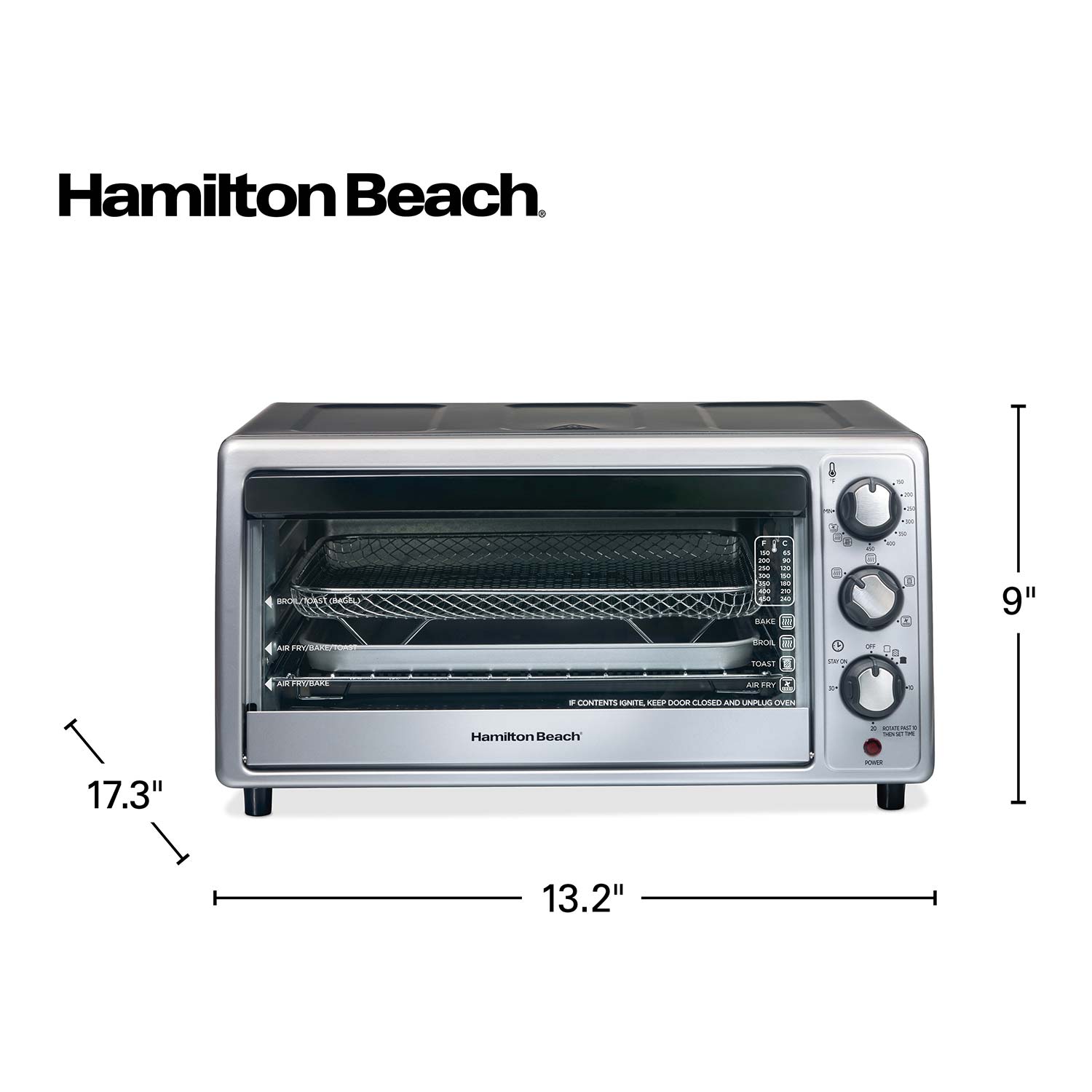 Hamilton Beach Professional Sure-Crisp Digital Toaster Oven Air Fryer  Combo, 1500W, 6 Slice Capacity, Stainless Steel (31241)