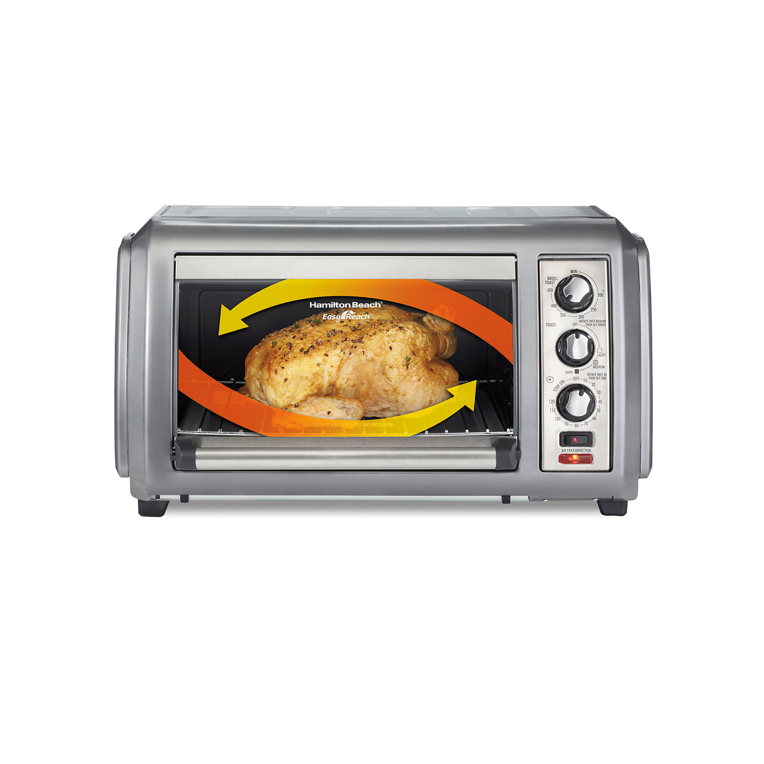 Sure-Crisp Air Fryer Countertop Toaster Oven with Easy Reach Door 6 Slice Capacity
