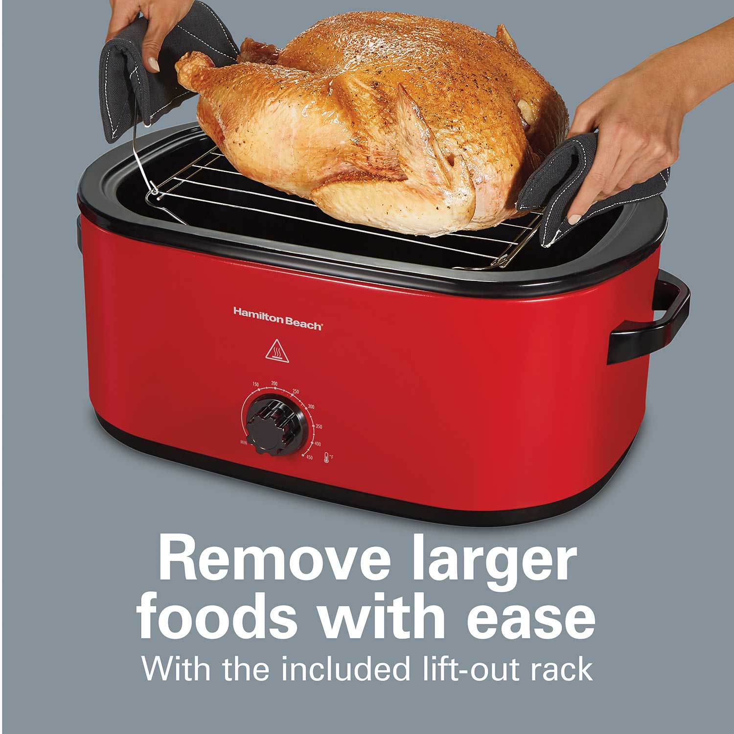 Electric Roaster Oven, 22 Quarts, Red - 32235
