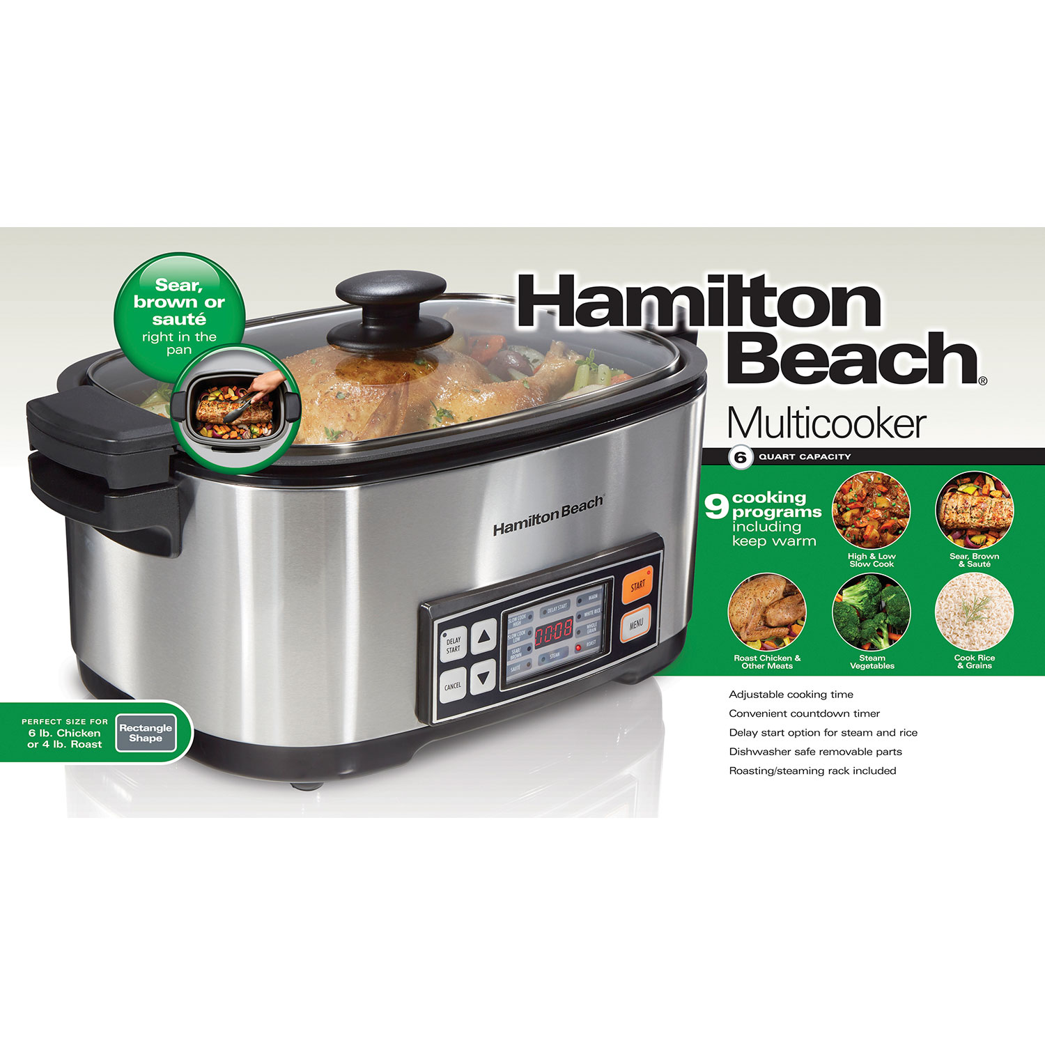 Hamilton Beach 34506 Precision 6 Quart Pressure Cooker pressure cooker, multi  cooker, multi cooker pot, rice cooker 