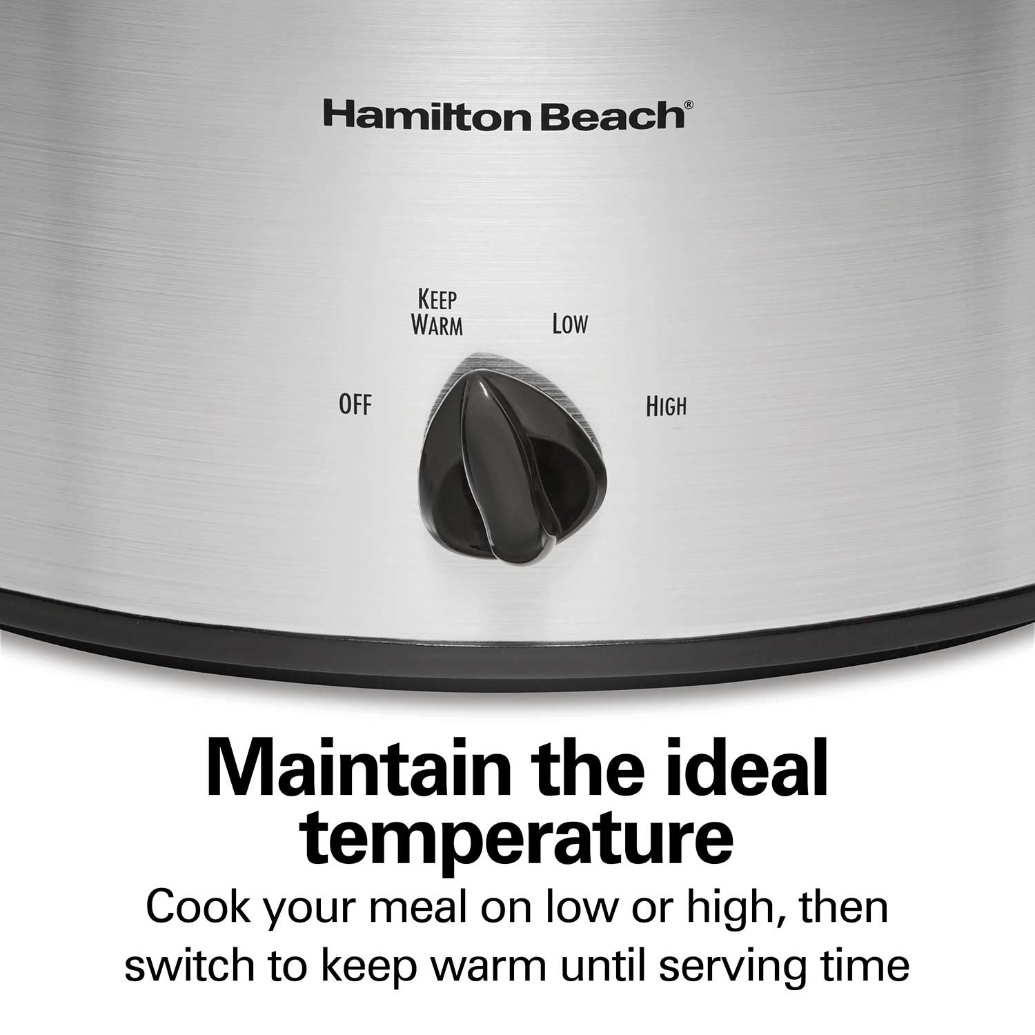 Hamilton Beach 4 Qt. Black Chrome Slow Cooker with Temperature