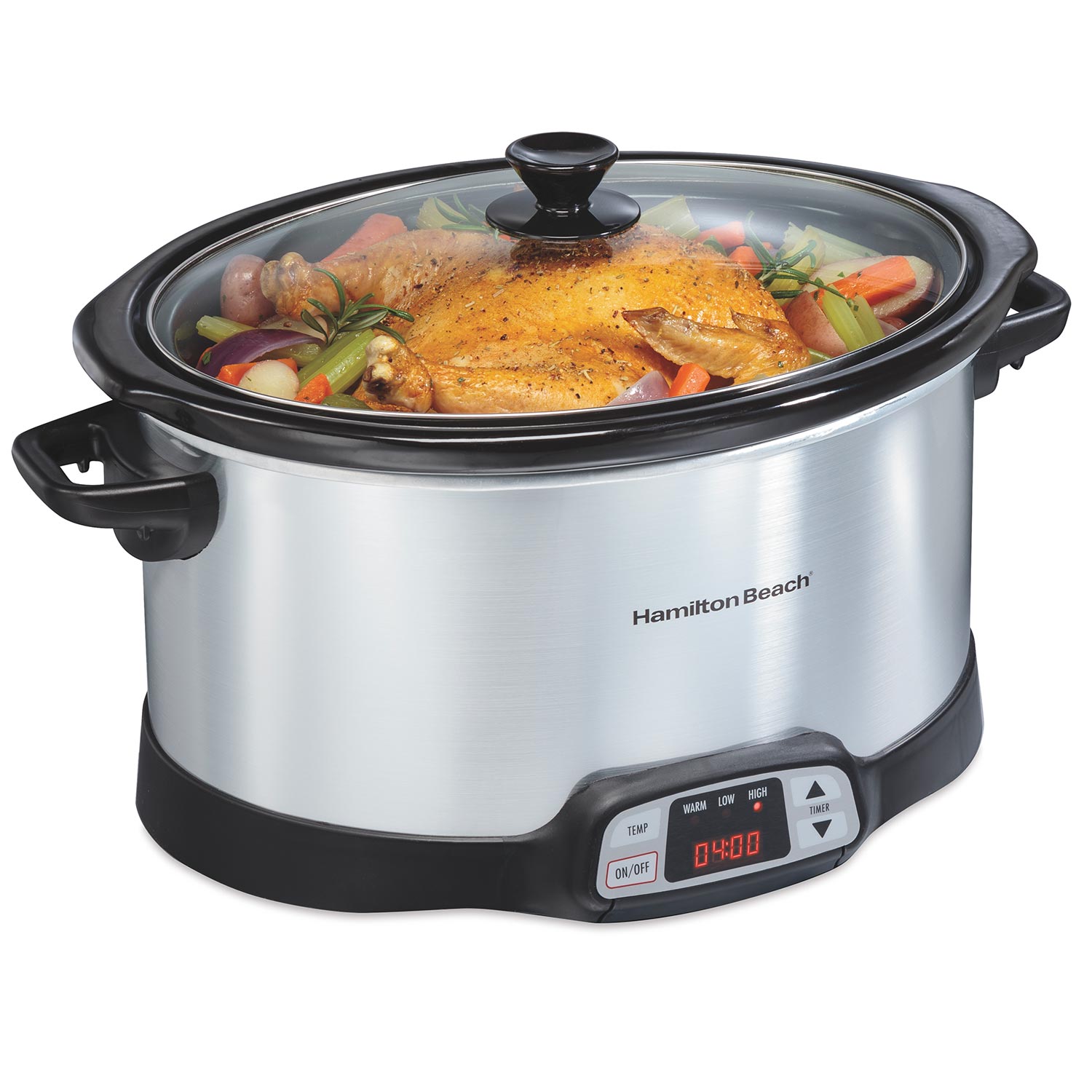 8 Quart Programmable Countdown Slow Cooker, Silver (33480)