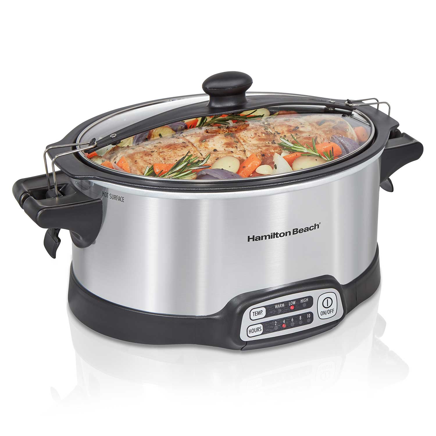 Removable 3 Temperature Settings Red Hamilton Beach 6 Qt Capacity Slow Cooker 