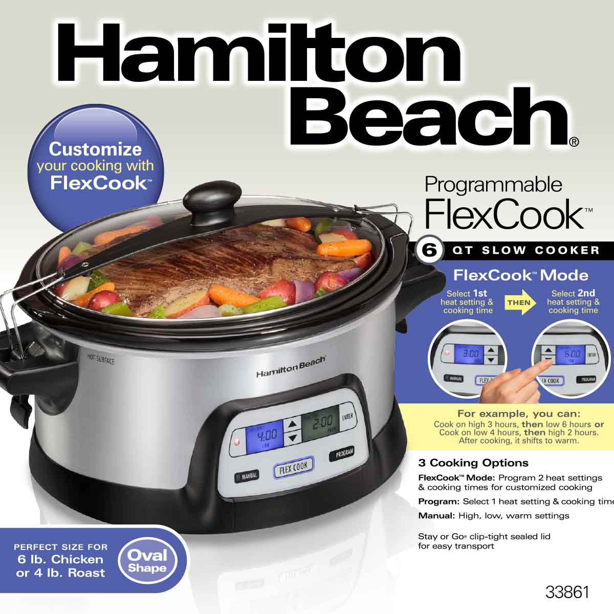 FlexCook 6 Qt Stay or Go® Slow Cooker
