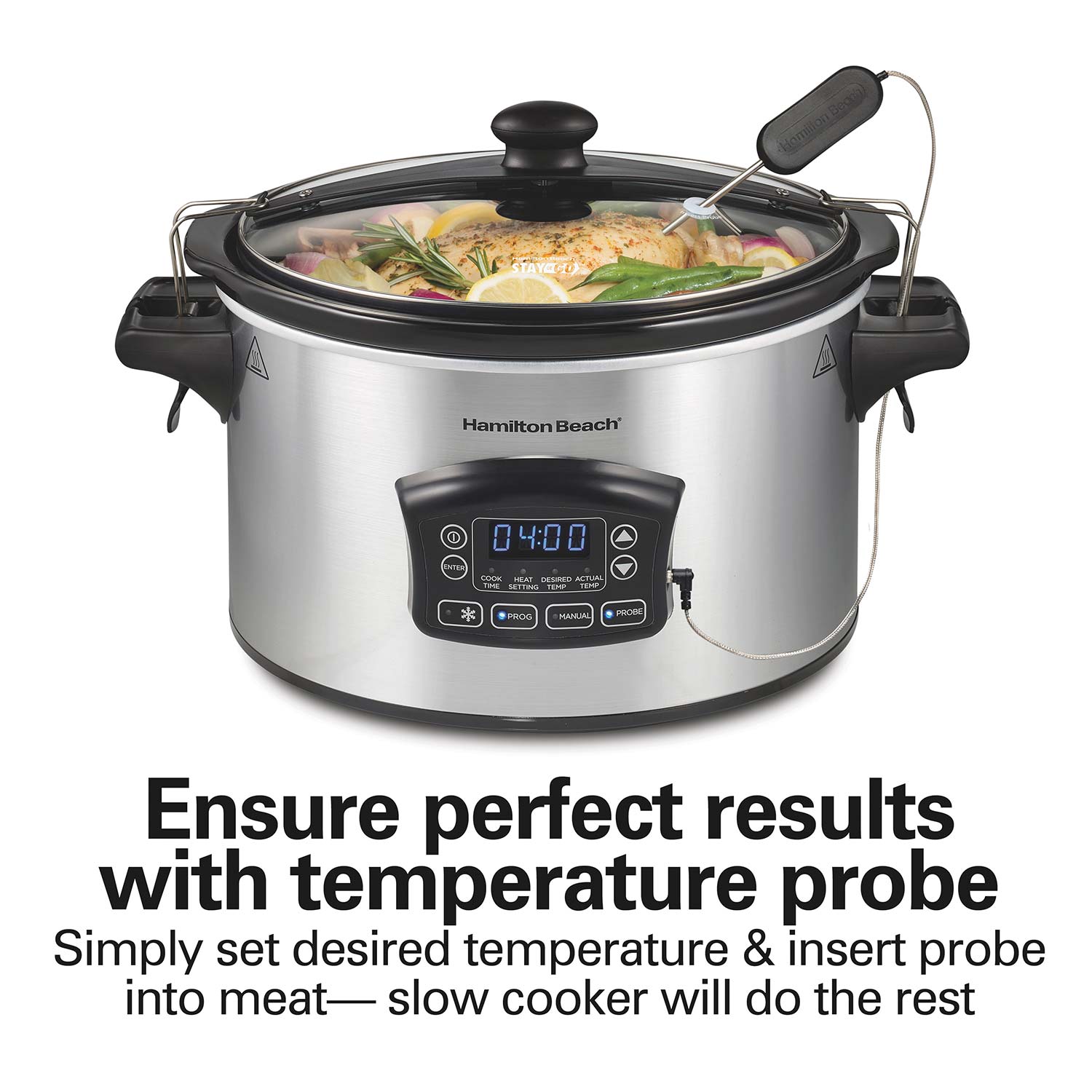 Crockpot Portable 6 Quart Slow Cooker with Locking Lid and Digital Timer