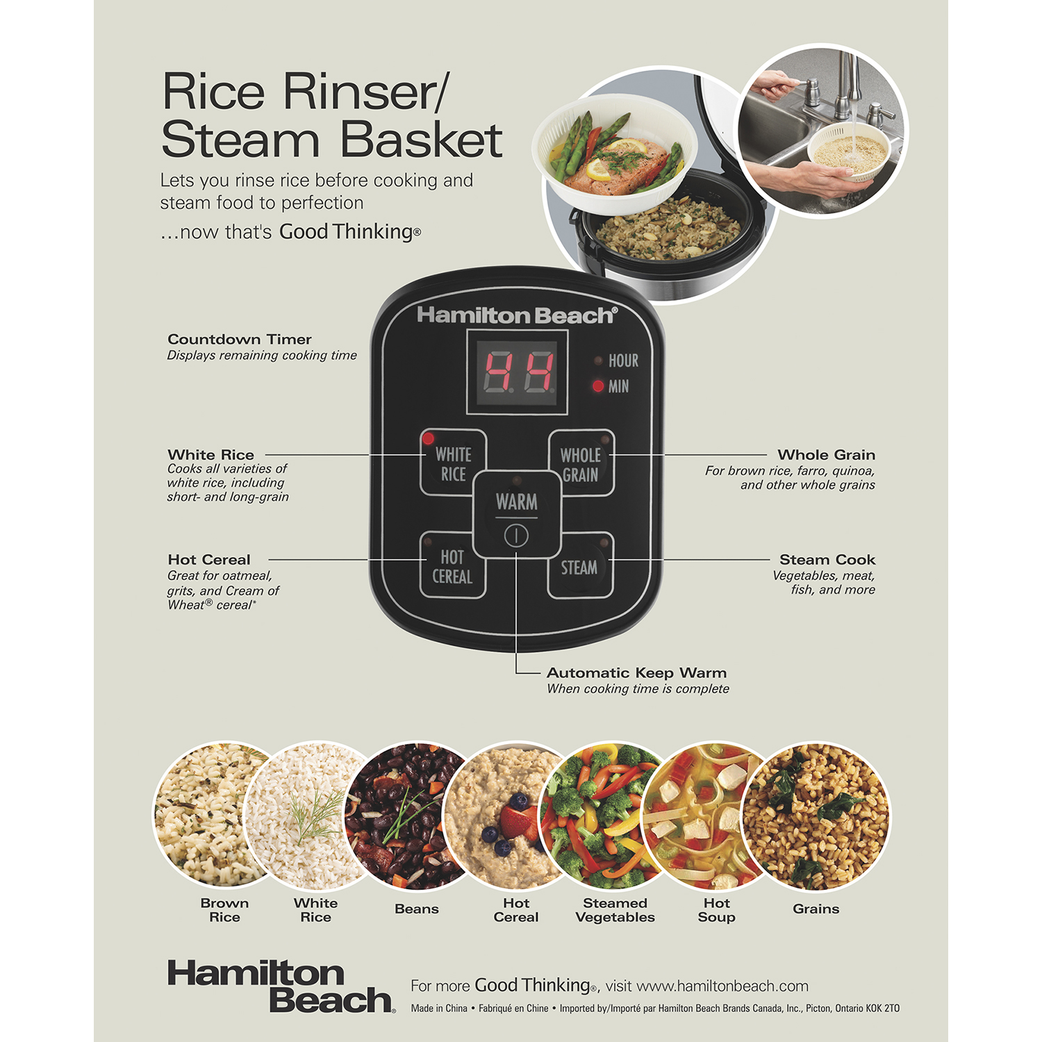 Hamilton Beach Rice Cooker Model# 37506 