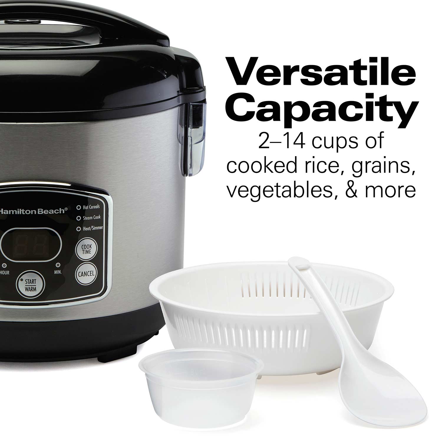 Hamilton Beach 37519 8 Cup Capacity (Cooked) Rice Cooker & Food Steamer Use  and Care Guide