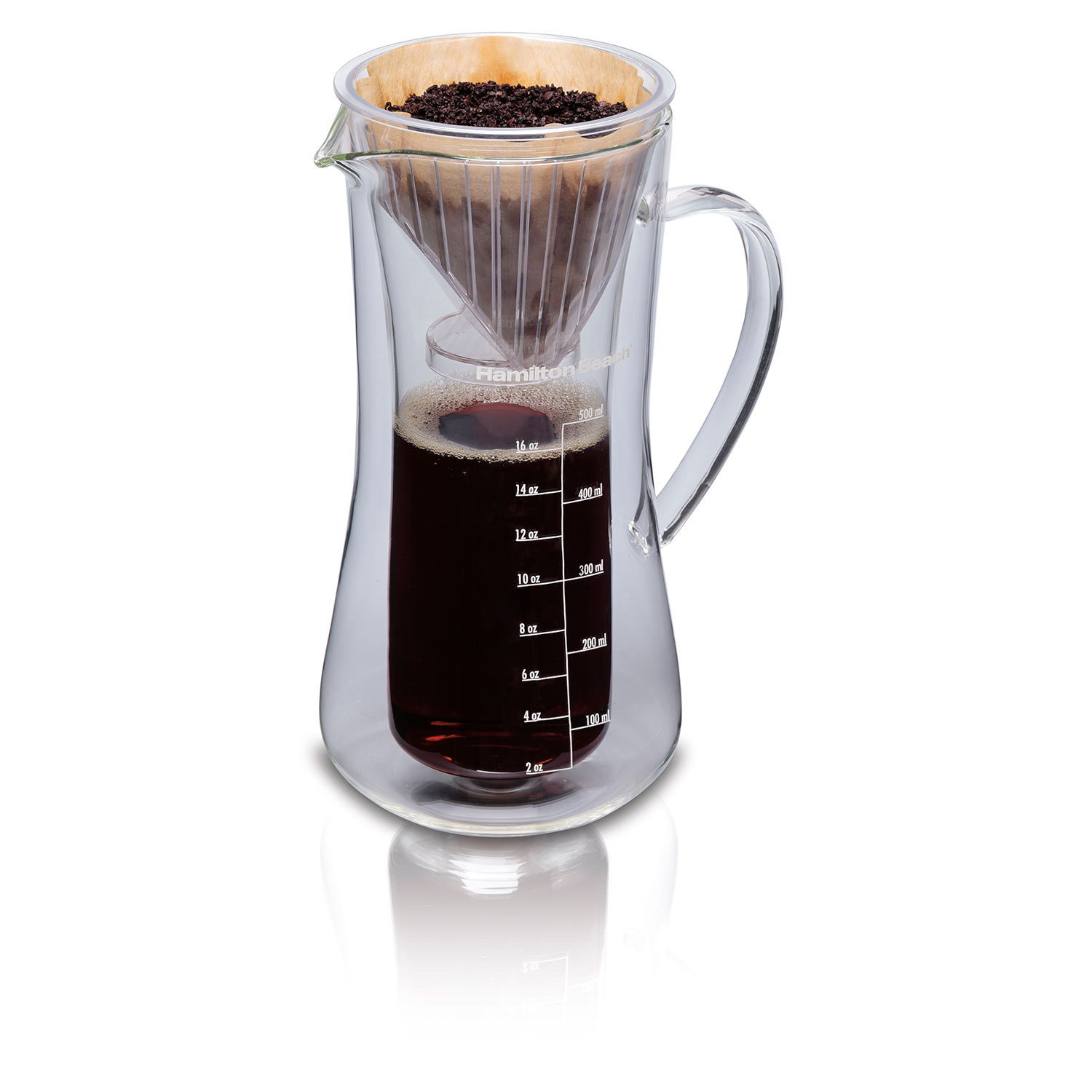 Pour Over Coffee Maker, 17 Ounce Glass Carafe (40406)