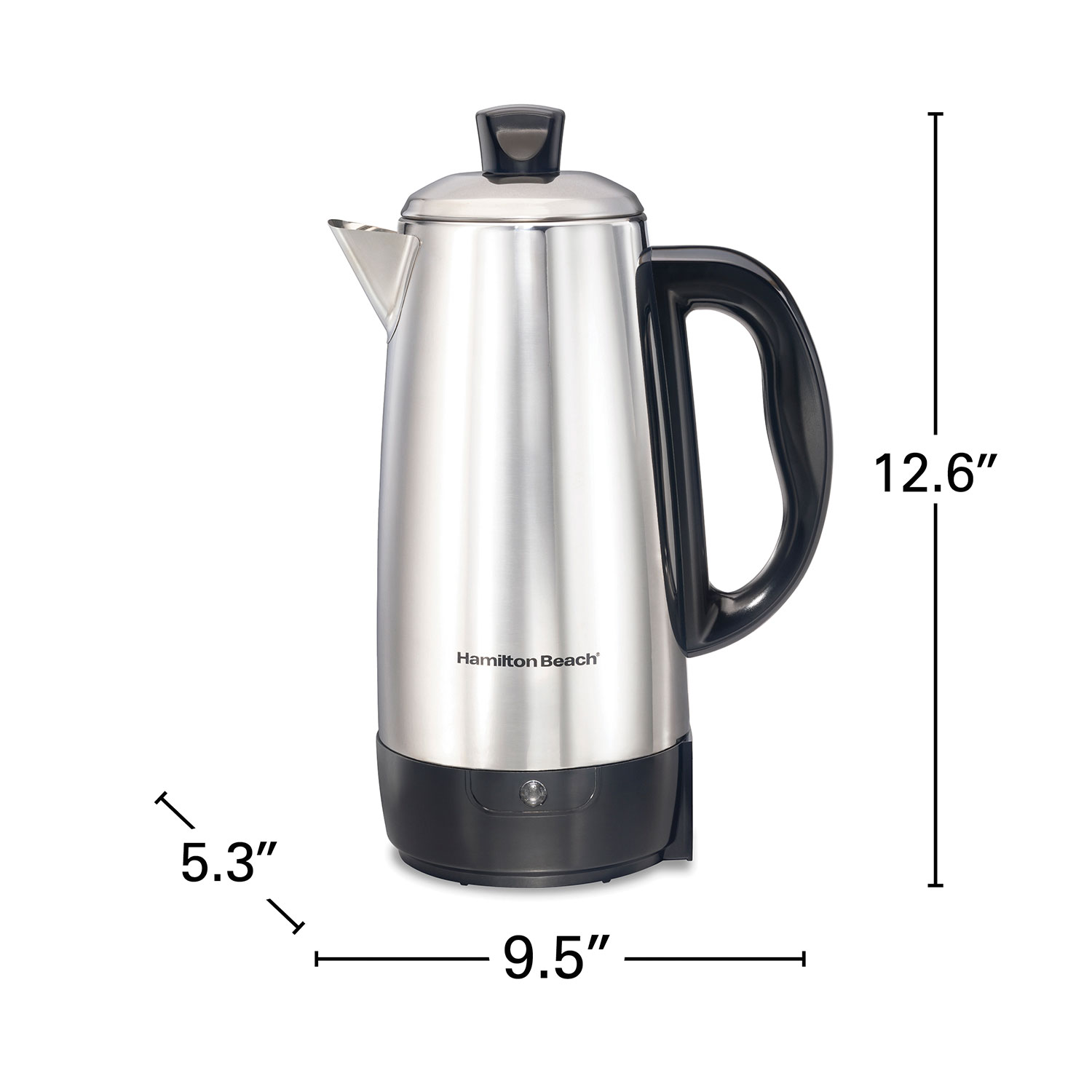 Hamilton Beach 12 Cup Electric Percolator Coffee Maker with  Cool Touch Handle, Vintage Spout, Stainless Steel: Electric Coffee  Percolators: Home & Kitchen