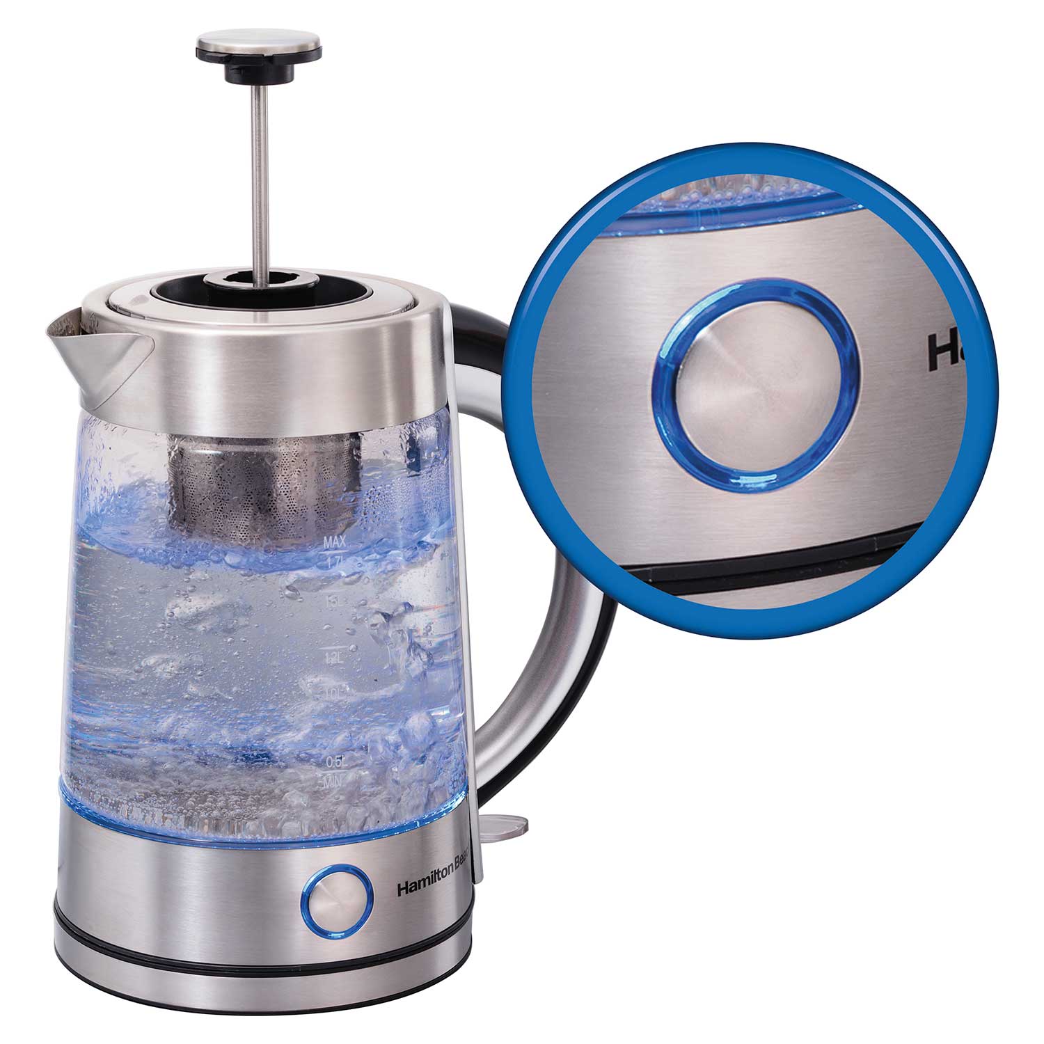 hamilton beach electric kettle with tea steeper