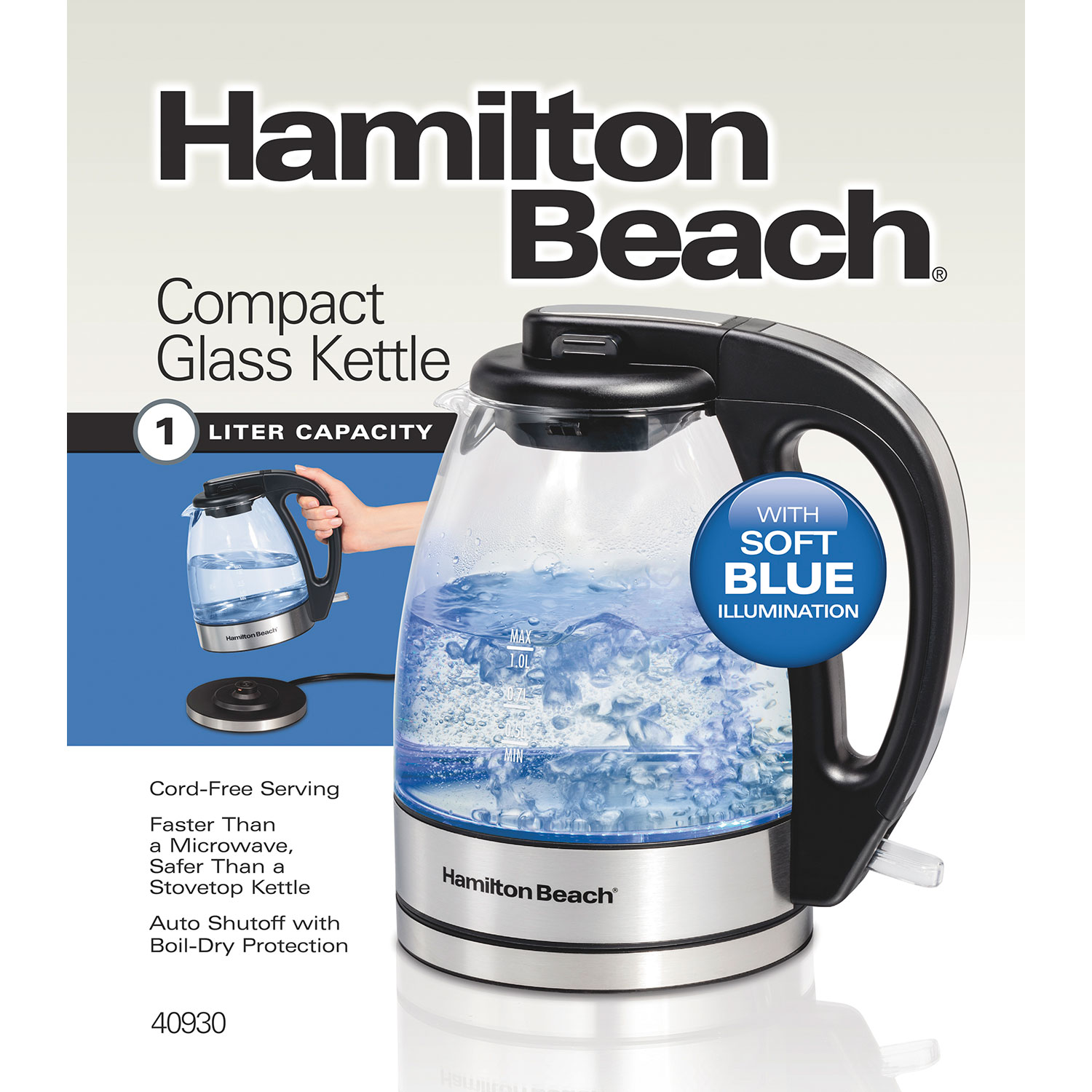 hamilton beach 1l glass kettle