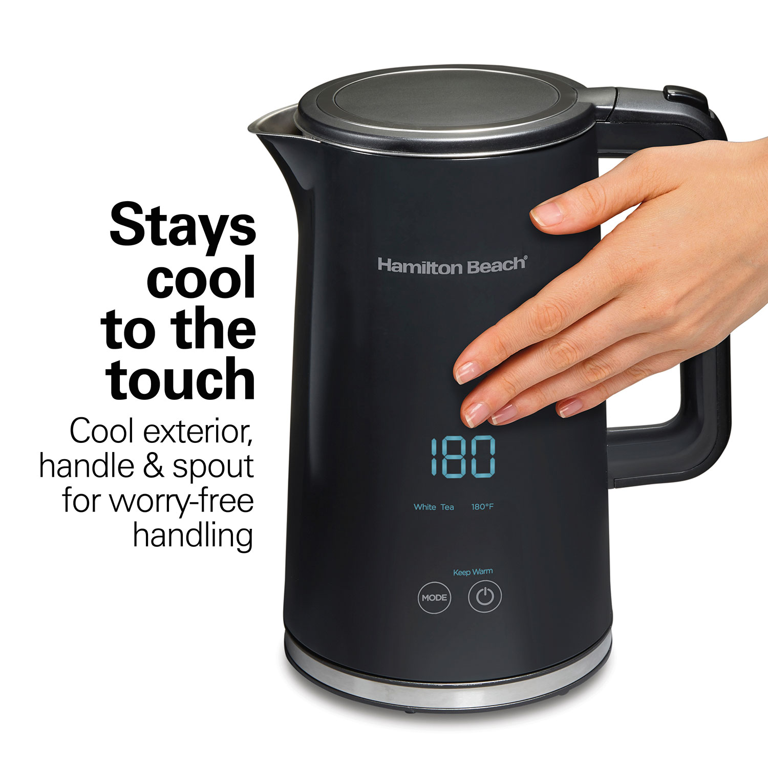Hamilton Beach Cool-Touch Digital 1.7 Liter Kettle BLACK 41033
