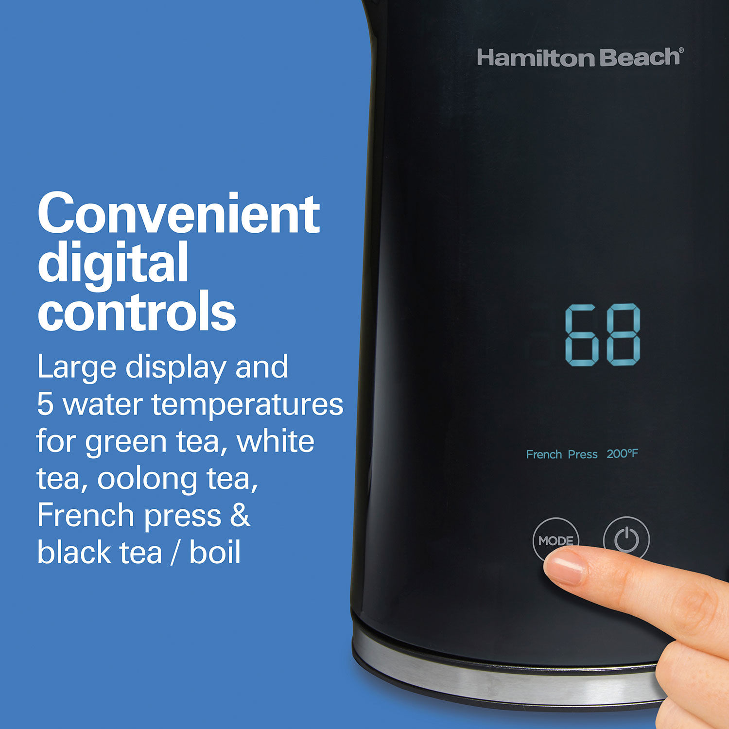 Hamilton Beach 41033 1.7 Liter Cool-Touch Digital Kettle; electric kettle,  cool touch kettle, digital kettle 