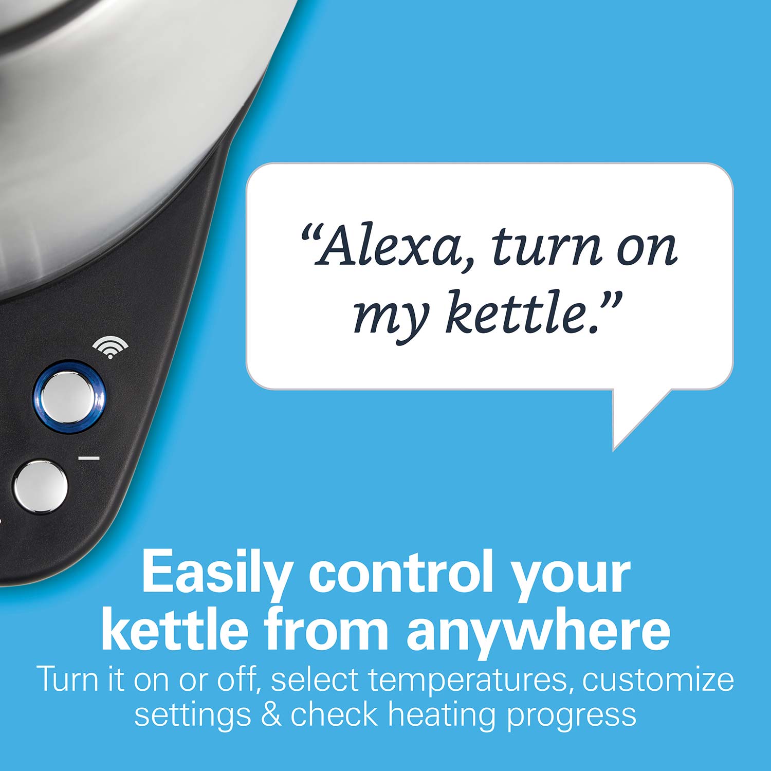 Smart Kettle App Control Andriod IOS Alexa WiFi Brushed Steel Silver Rapid  Boil