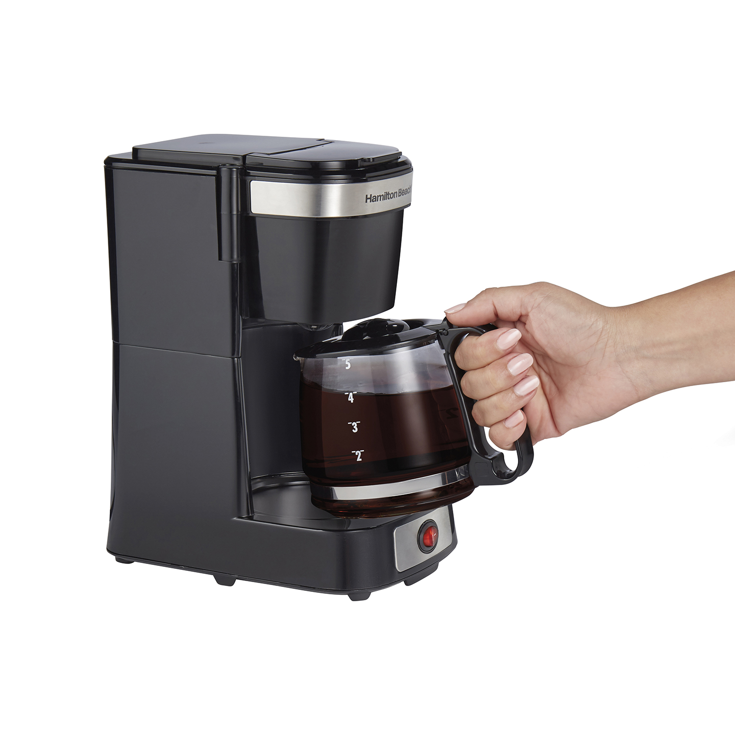 Hamilton Beach 5 Cup Compact Coffee Maker with Glass