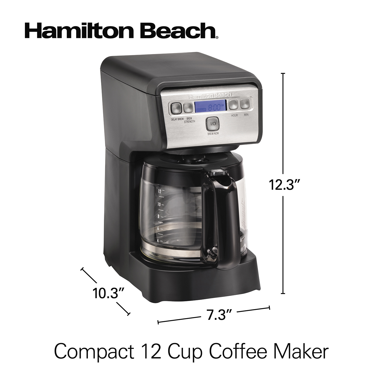 Hamilton Beach 990241400 12 Cup Replacement Carafe for Model 46200