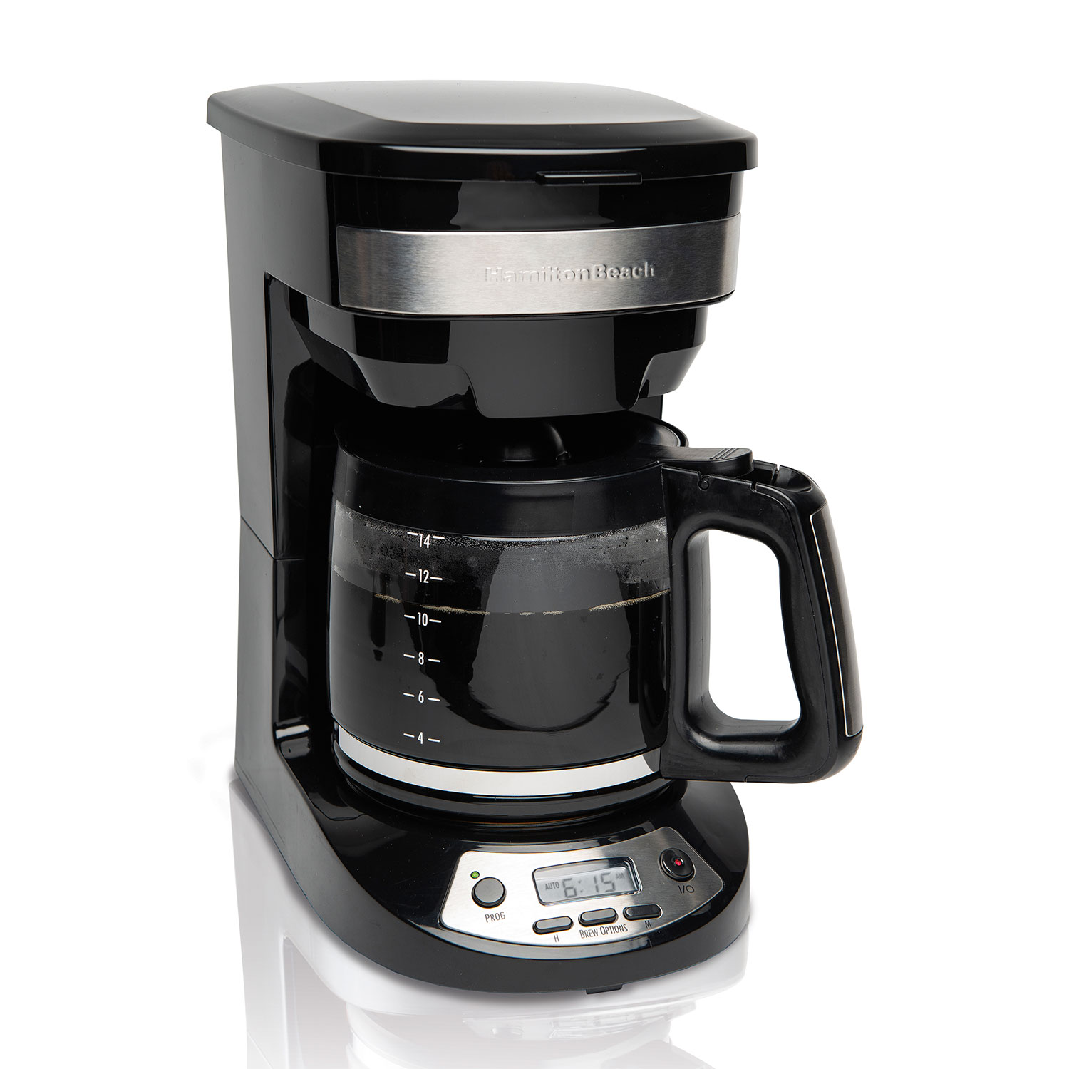 Programmable Grind and Brew 12 Cup Coffee Maker with Built-in Self-Rinsing Coffee Grinder (Black) (45505)