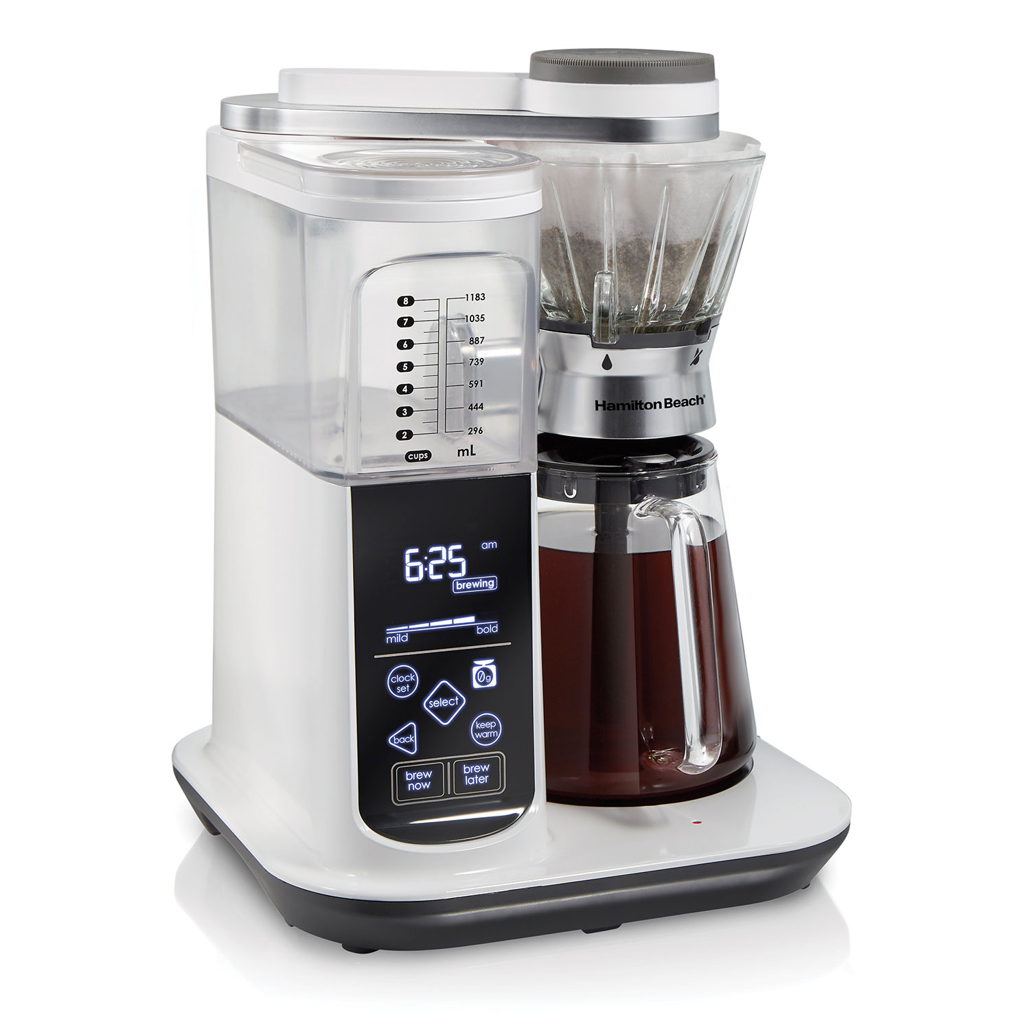 Hamilton Beach 8 Cup Convenient Craft™ Automatic or Manual Pour-Over Coffee  Brewer, White - 46700