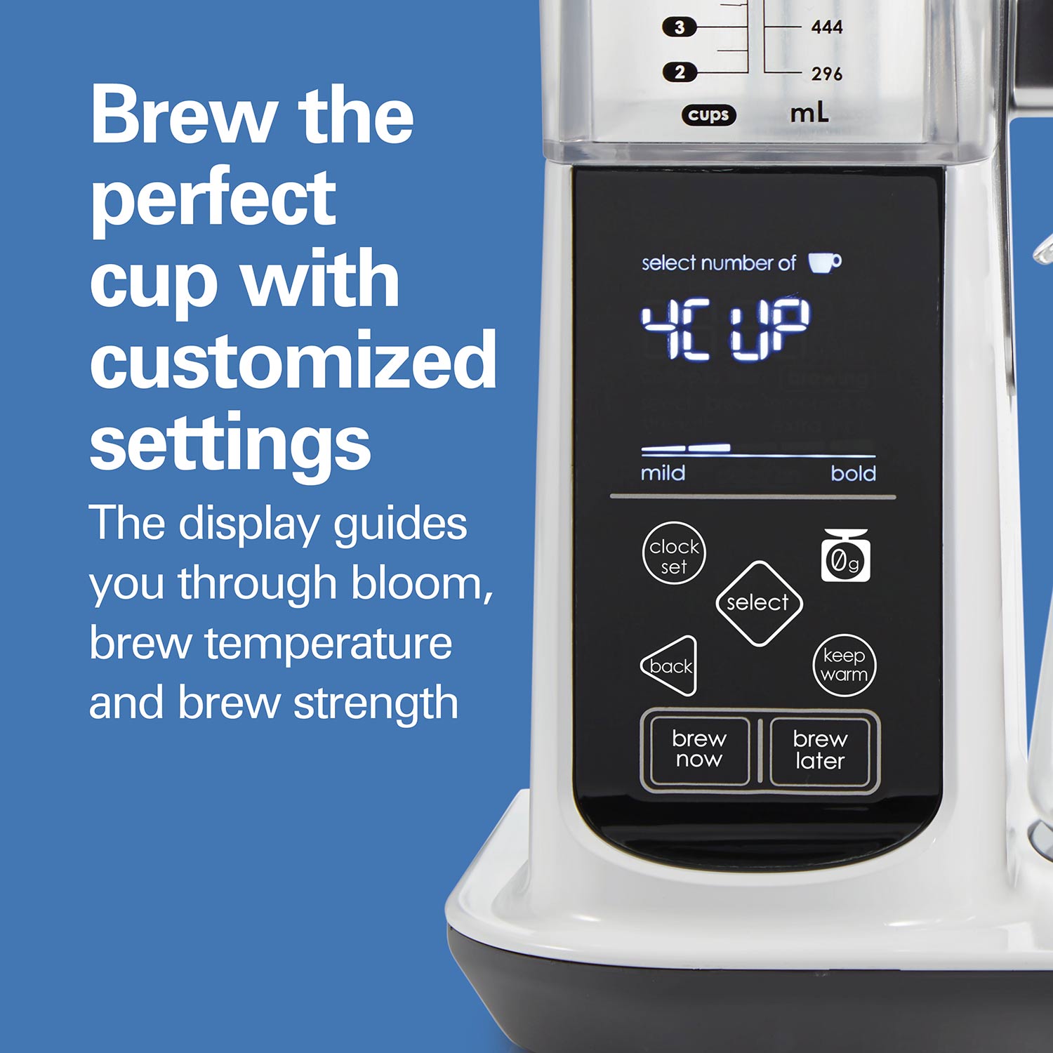 8 Cup Convenient Craft™ Automatic or Manual Pour-Over Coffee Brewer, White