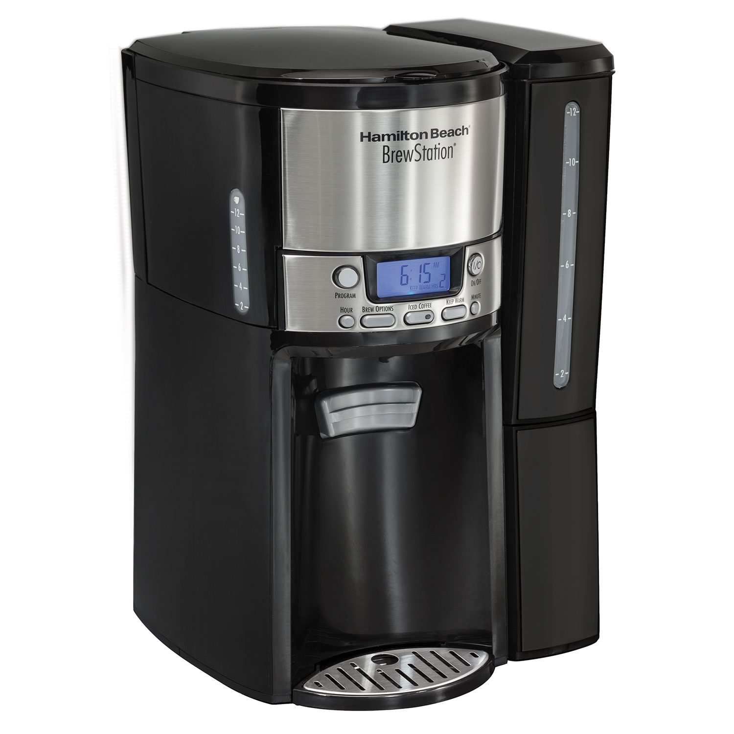 BrewStation® 12 Cup Coffee Maker with Removable Reservoir, Black & Stainless (47900)