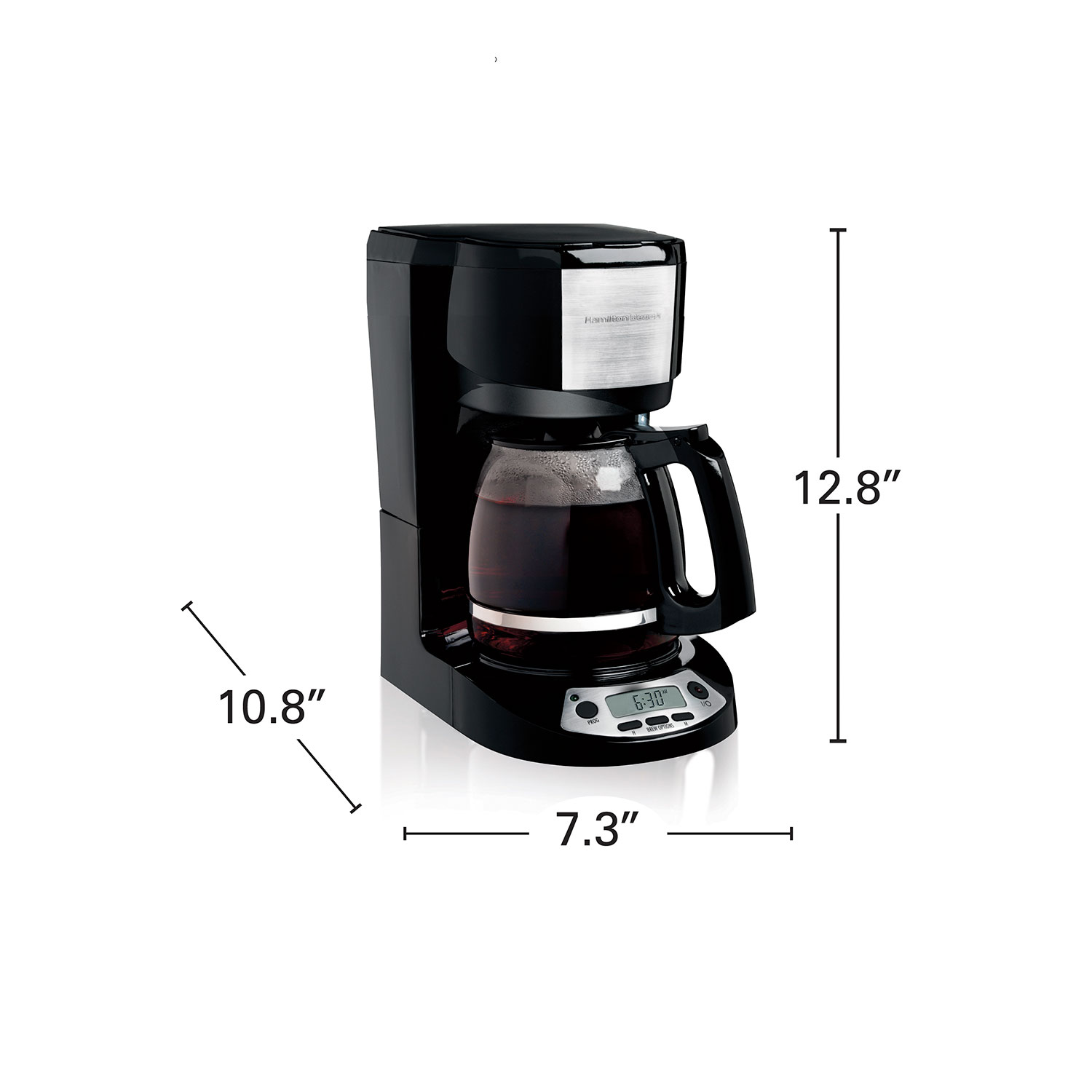 Hamilton Beach Prog 12 Cup Coffee Maker 43254R,Auto Shut Off,Black,Serve Timer 