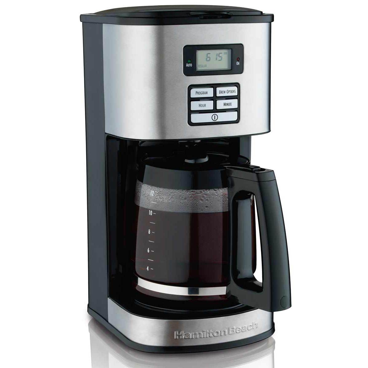 12 Cup Programmable Coffee Maker for Cone Filters Stainless Steel  (49618)