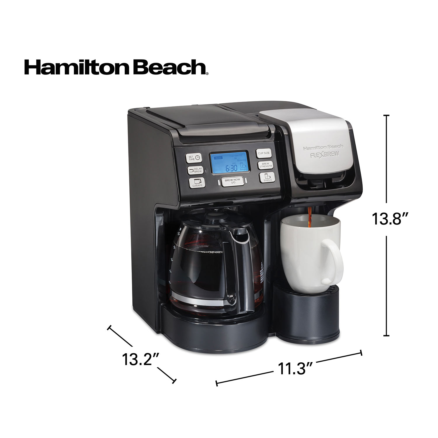 Hamilton Beach 12 Cup Programmable Drip Coffee Maker with 3 Brew Options,  Glass Carafe, Auto Pause and Pour, White (46294)