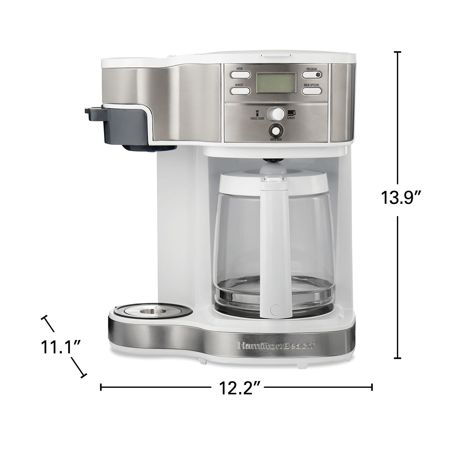 Hamilton Beach 12 Cup 2-Way Programmable Coffee Maker White