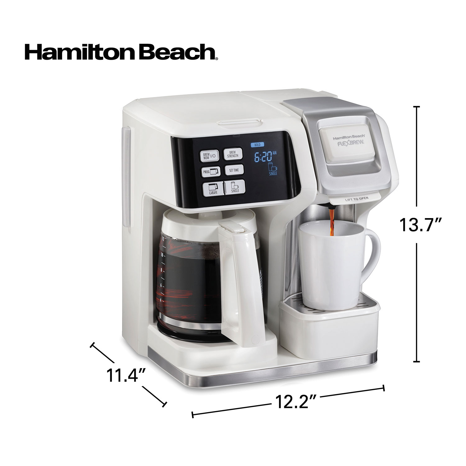 Hamilton Beach FlexBrew Trio 2-Way Single Serve Coffee Maker & Full Pot,  Black