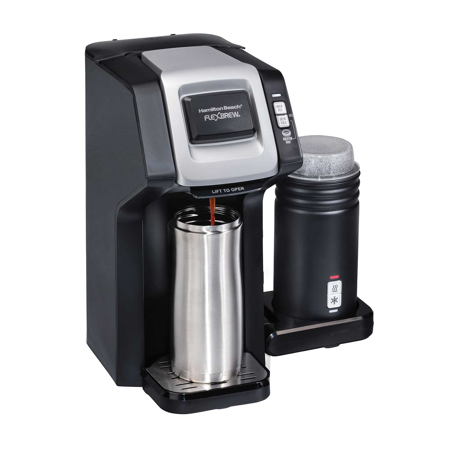 FlexBrew<sup>®</sup> Dual Coffee Maker with Milk Frother Black & Stainless Steel (49949)