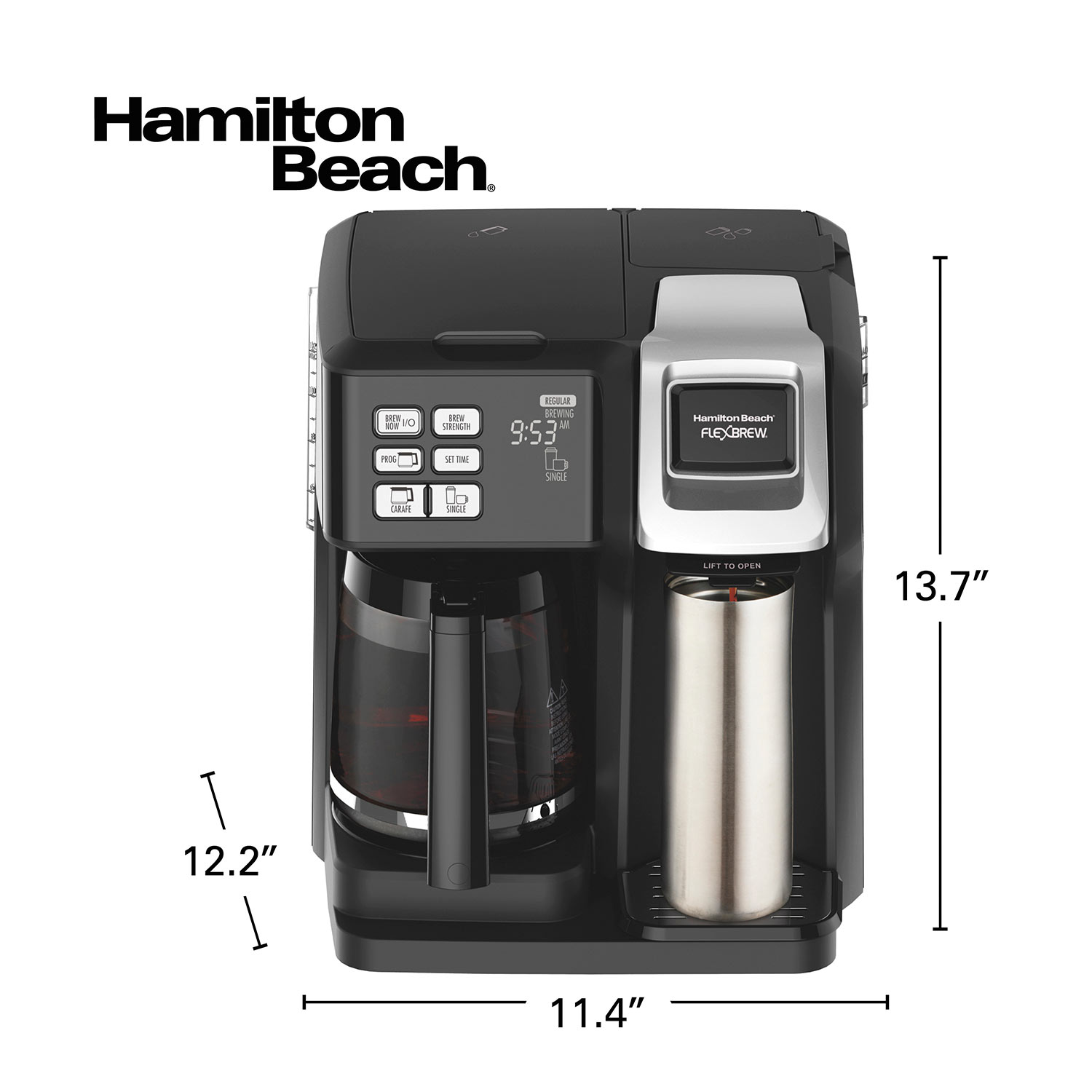  Hamilton Beach 2-in-1 Countertop Oven and Long Slot Toaster,  Stainless Steel & 2-Way 12 Cup Programmable Drip Coffee Maker & Single  Serve Machine, Black: Home & Kitchen