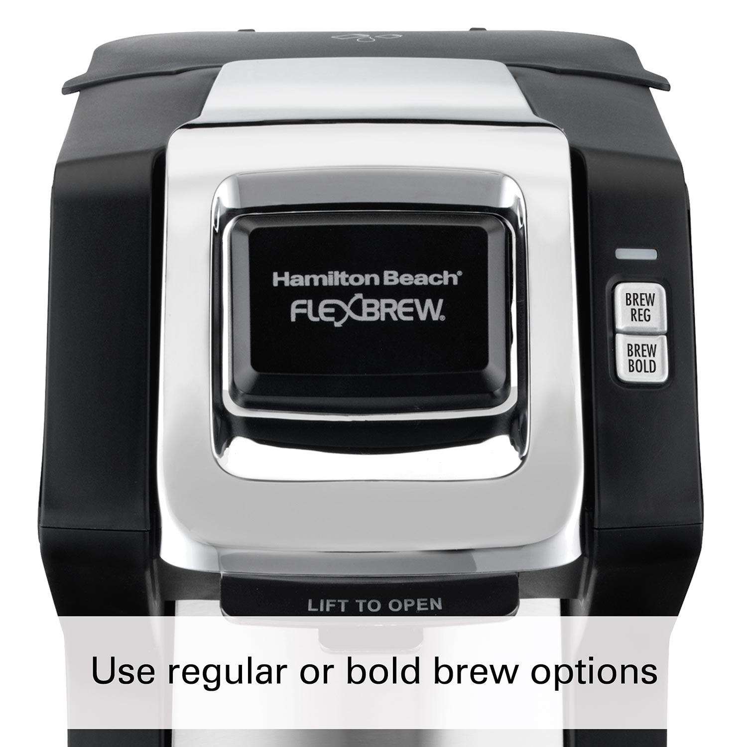 Single Serve Coffee Maker,  Compatible with pod Packs and Ground Coffee Black 49979 Flexbrew with Adjustable Brew Strength Hamilton Beach 