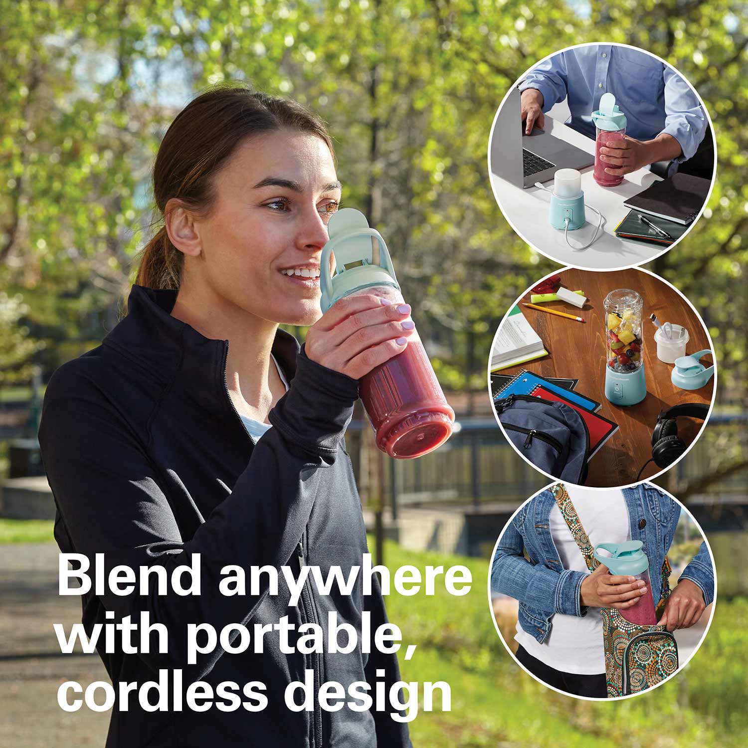 Hamilton Beach Blend Now™ Portable Cordless Blender, Aqua - 51182