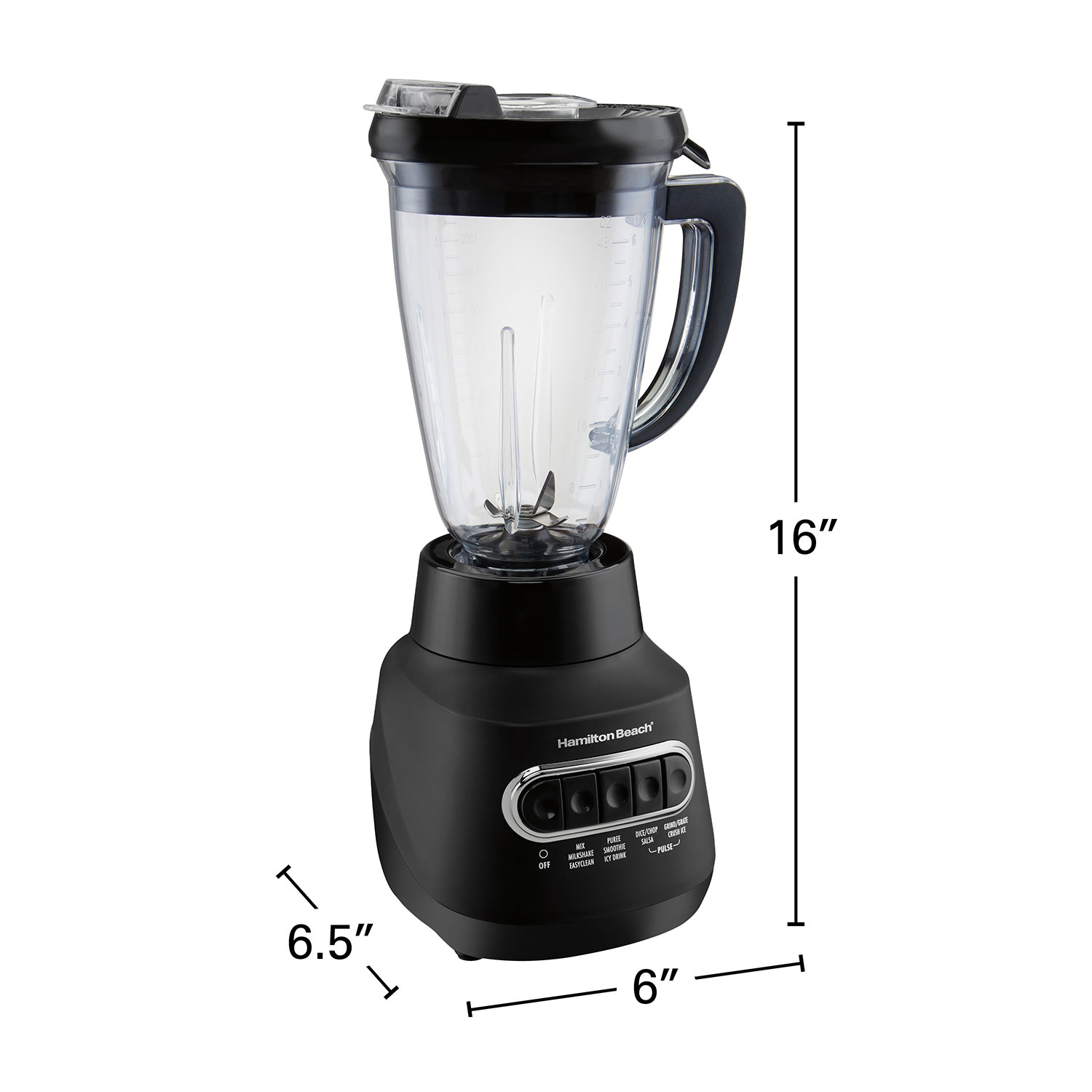 Hamilton Beach Wave Action Blender for Shakes and Smoothies, 48 oz.  capacity, Glass Jar, Black, 53521 