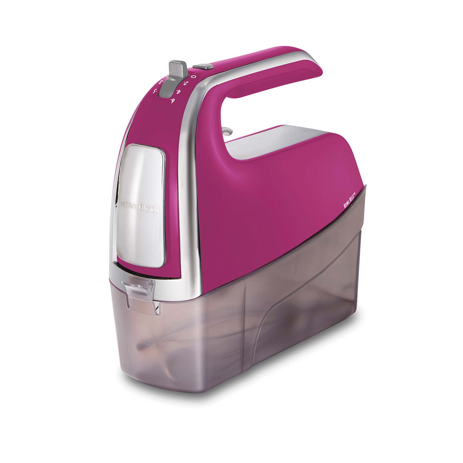 6 Speed Hand Mixer with Pulse and Snap-On Case, Raspberry (62621)