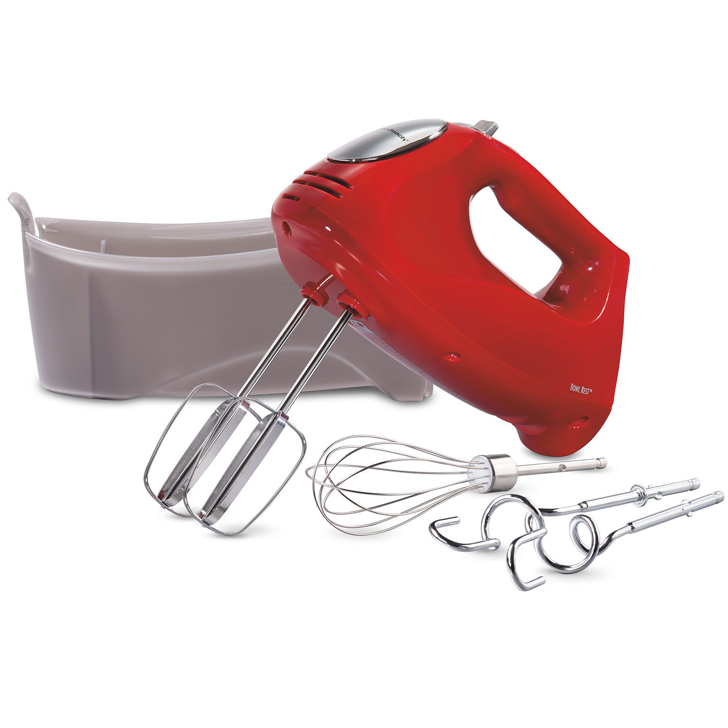 Hand Mixer with Snap-On Case and Dough Hooks (62633R)