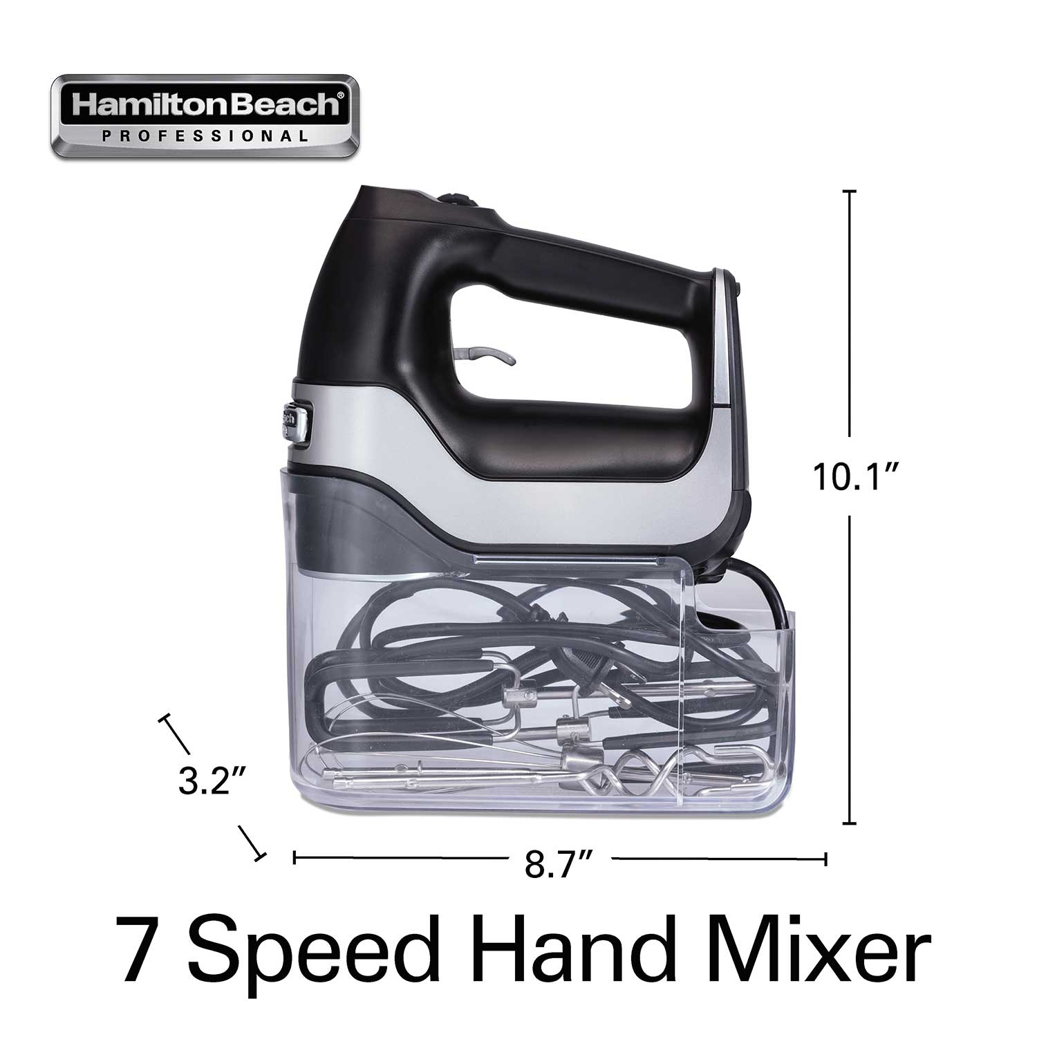 Hamilton Beach Professional 7-Speed Digital Electric Hand Mixer with  High-Performance DC Motor, Slow Start, Snap-On Storage Case, SoftScrape  Beaters