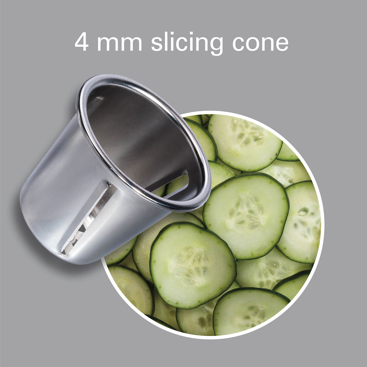 Stainless Steel Slicer Shredder Attachment with 3 Sizes Blades for