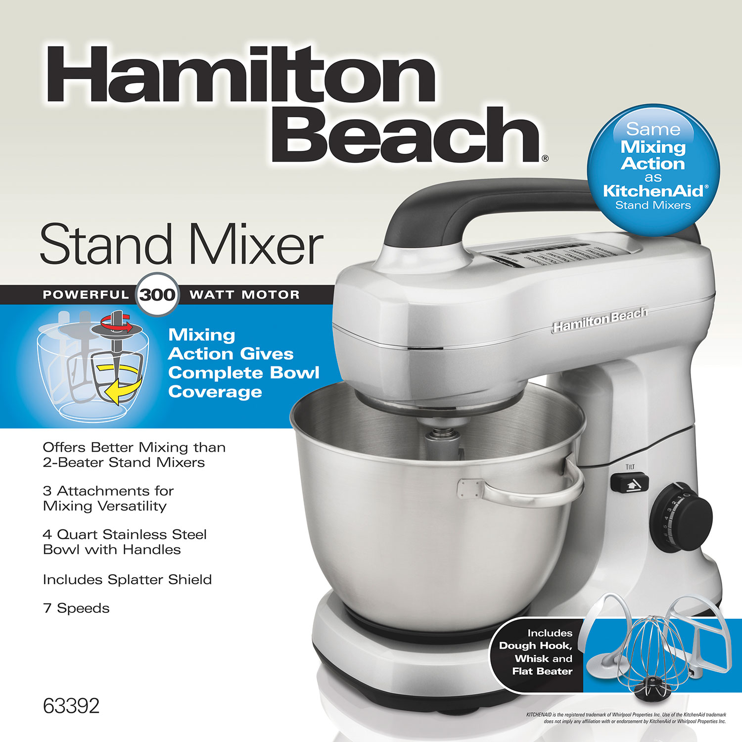 Hamilton Beach 7 Speed Stand Mixer - Silver - 63392