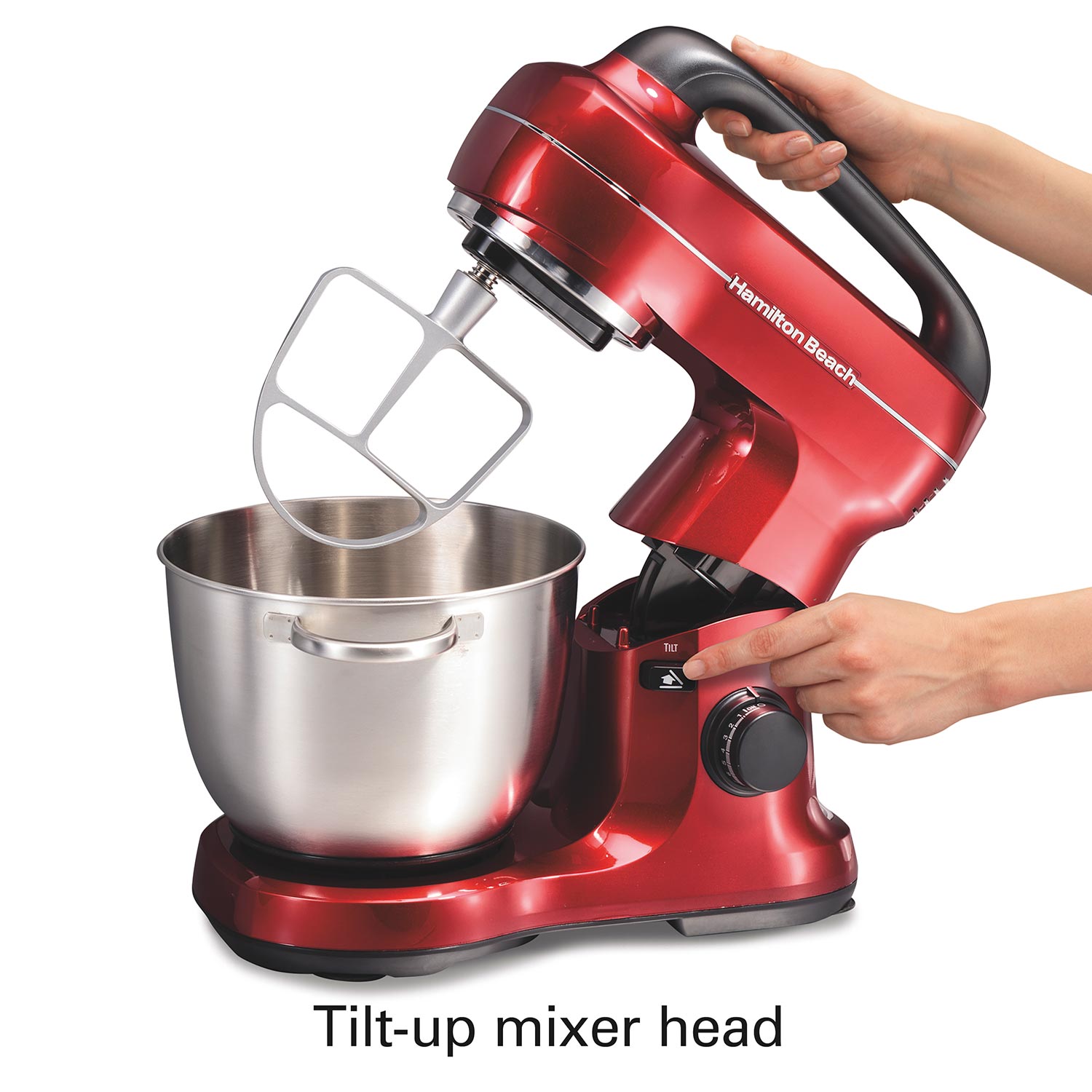 Hamilton Beach 7 Speed Stand Mixer, 4 Quart, Red - 63395