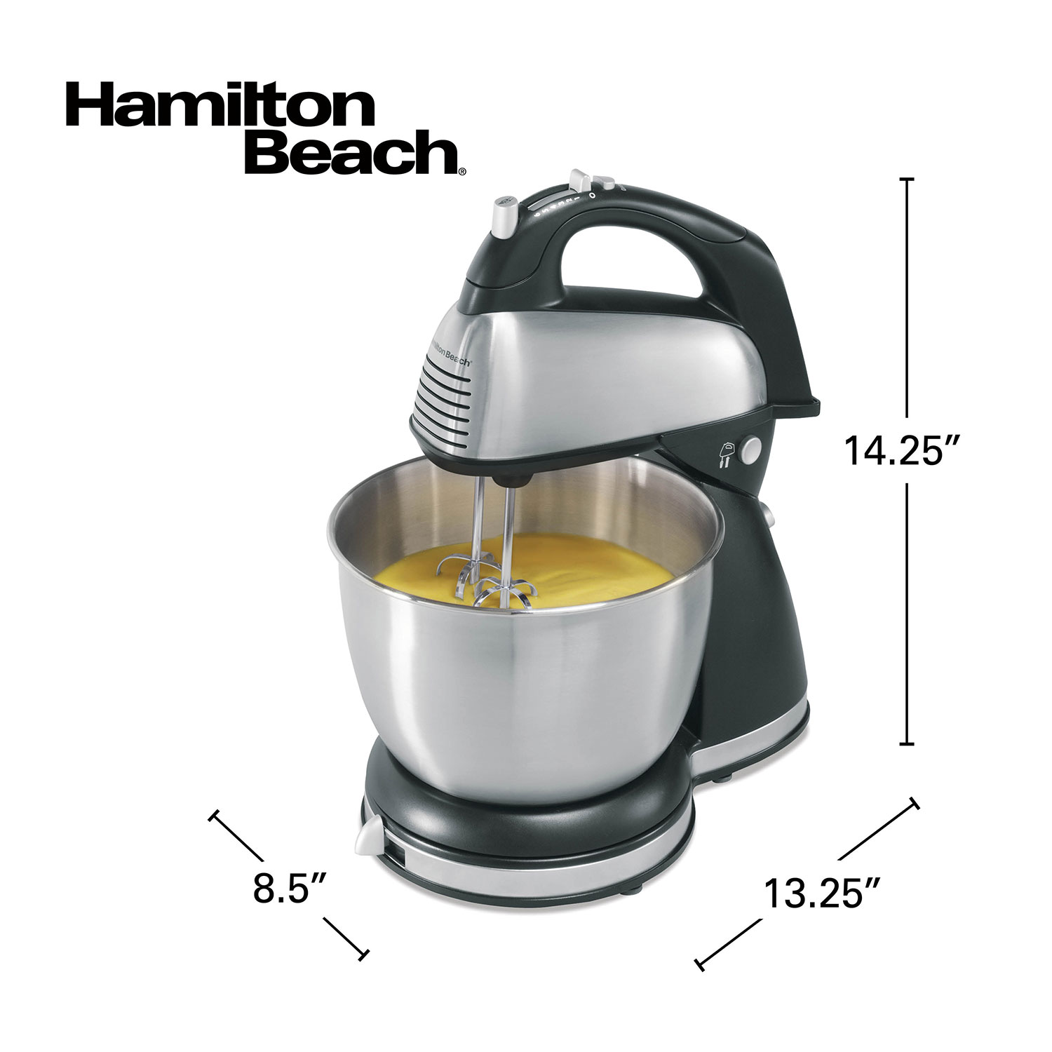 Hamilton Beach Power Deluxe 6-Speed Hand-Stand Mixer - White 64693