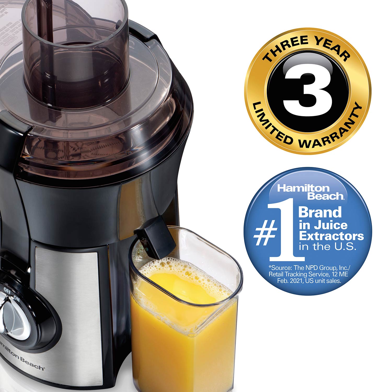 Hamilton Beach 67608 Big Mouth Juice Extractor Discontinued Stainless Steel 