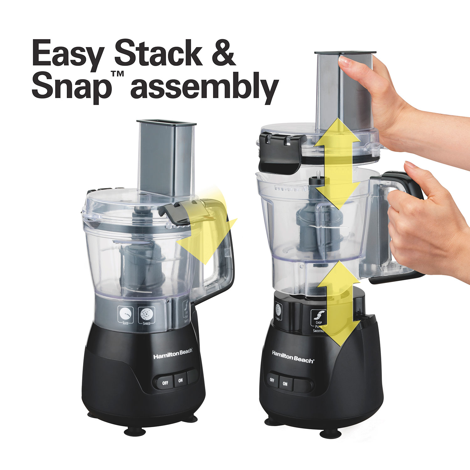 Hamilton Beach 4-Cup Stack  Snap™ Compact Food Processor with Blending  70510