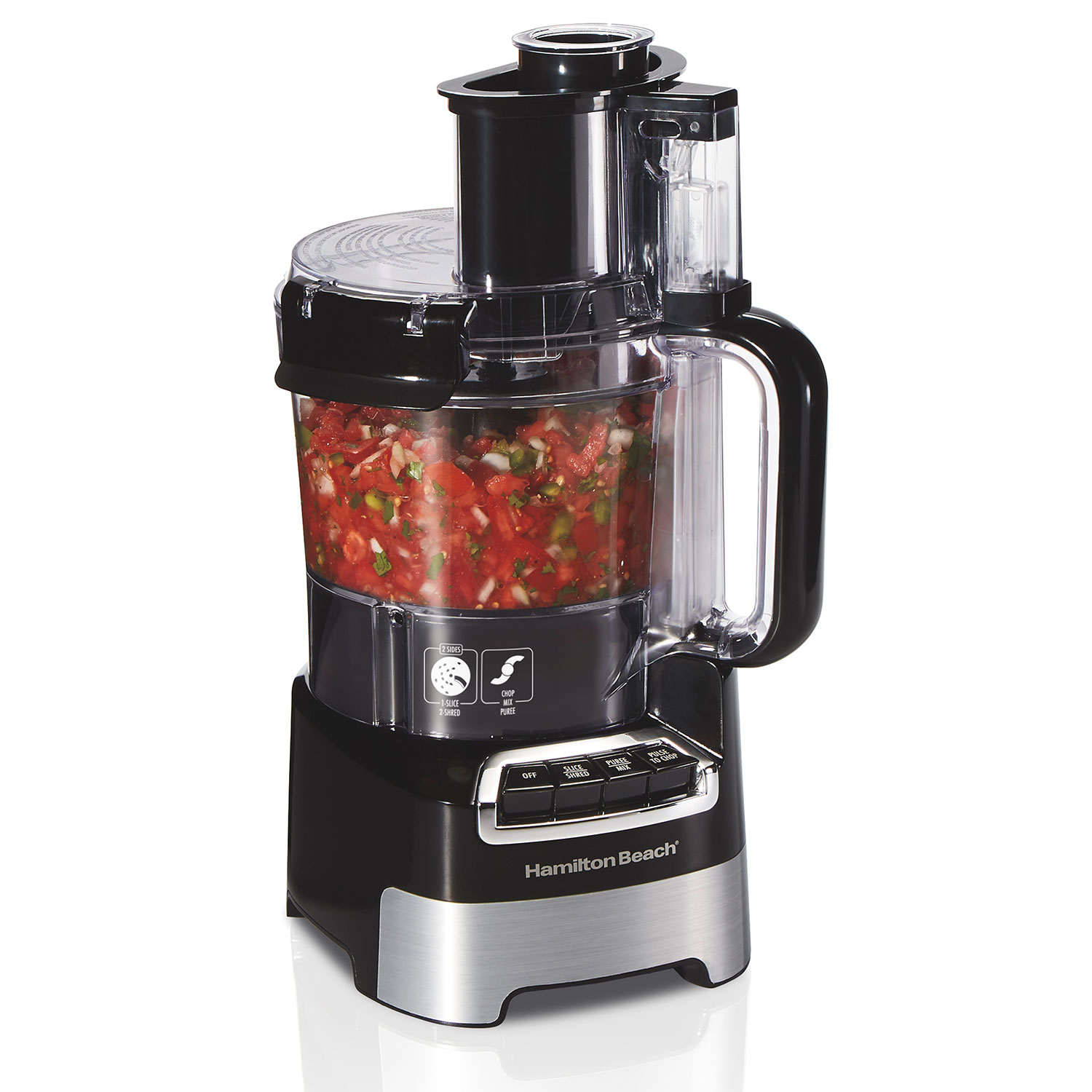 10-Cup Stack & Snap™ Food Processor with Big Mouth®, Black & Stainless (70723)