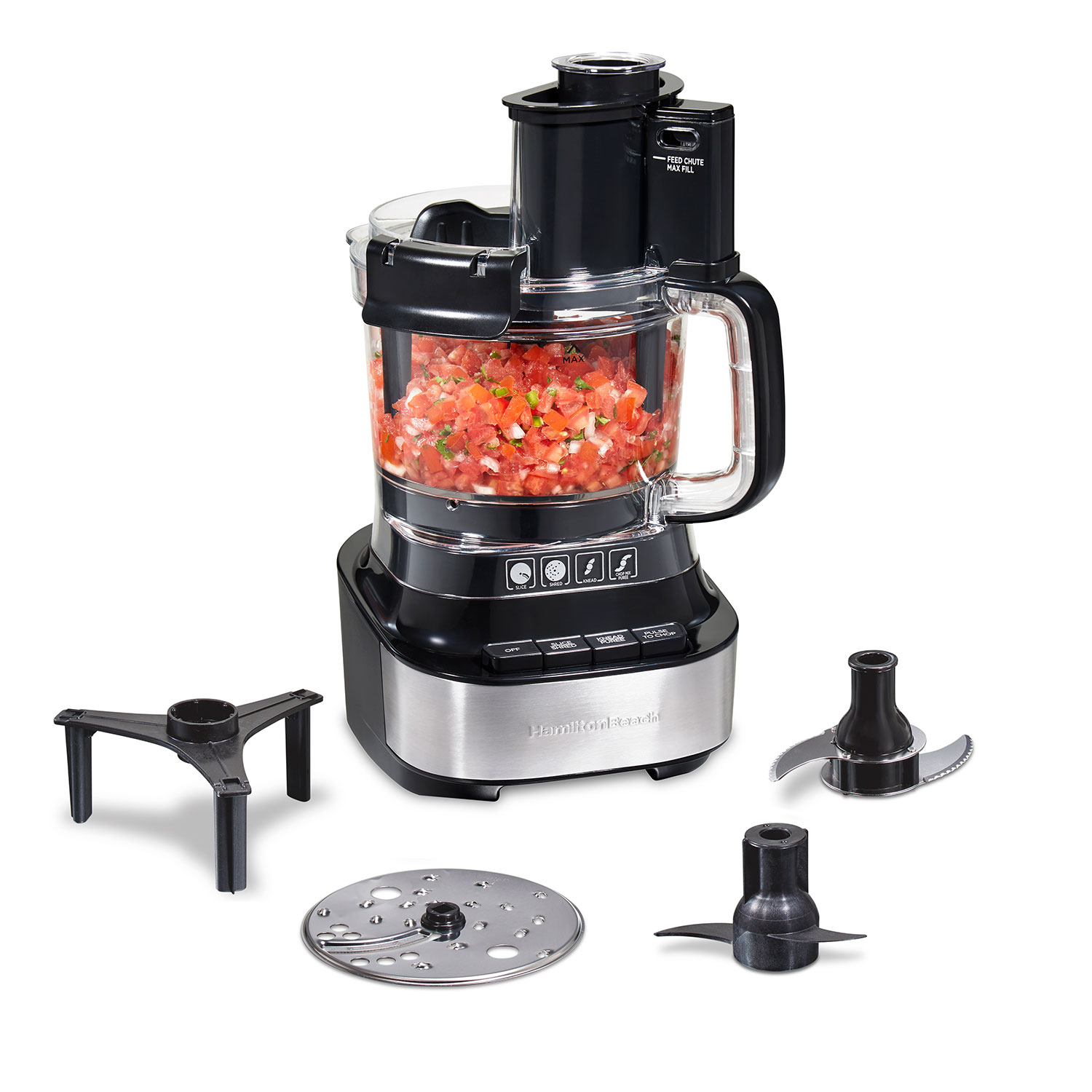 10-Cup Stack & Snap™ Food Processor with Bowl Scraper, Black (70822F)