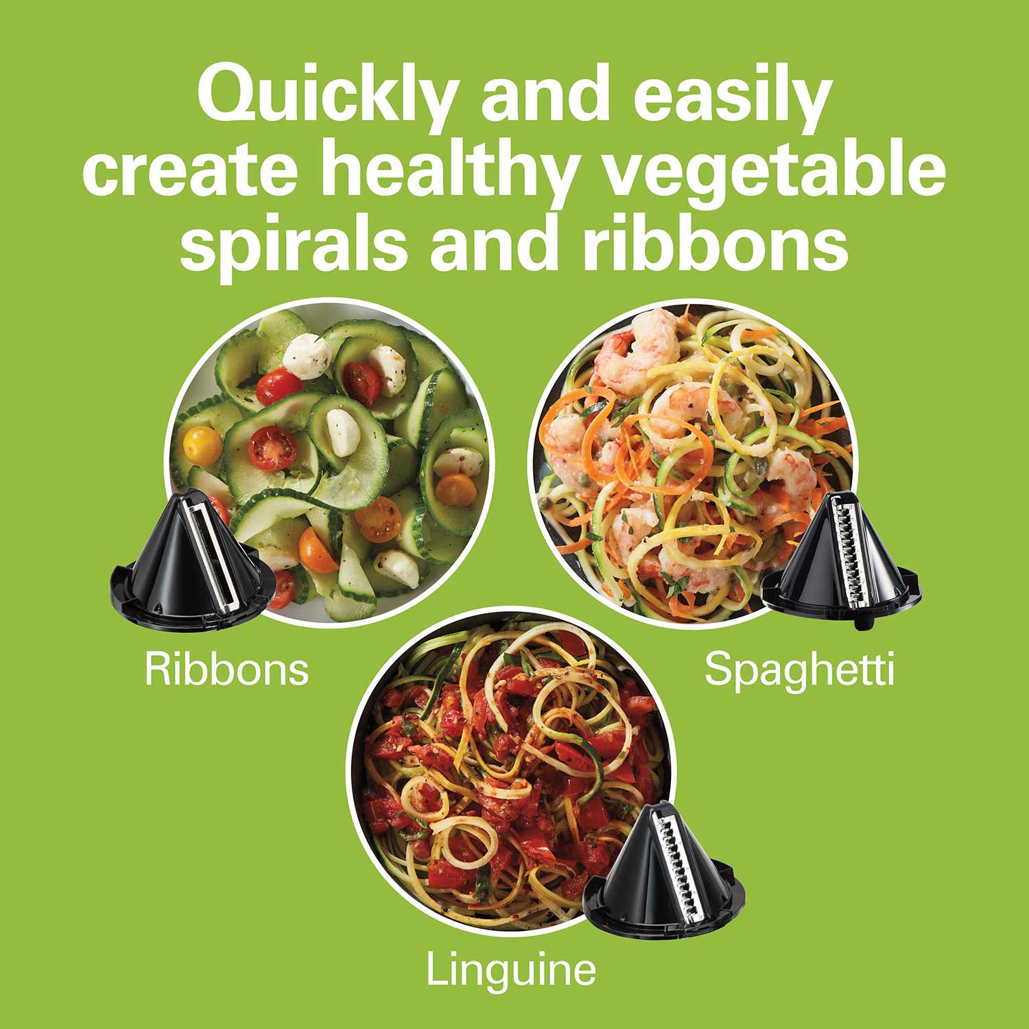 Hamilton Beach 3-in-1 Electric Vegetable Spiralizer & Slicer With 3 Cutting  Cones for Veggie Spaghetti, Linguine, and Ribbons, 6-Cups, Black,70930