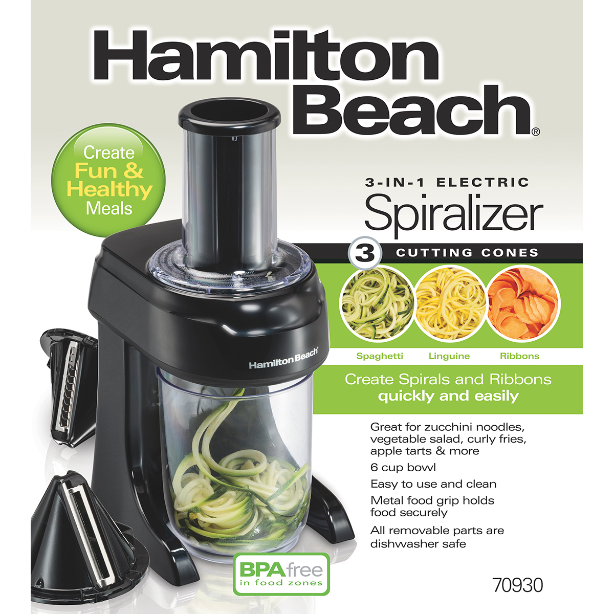 Hamilton Beach 3in1 Electric Spiralizer 70930